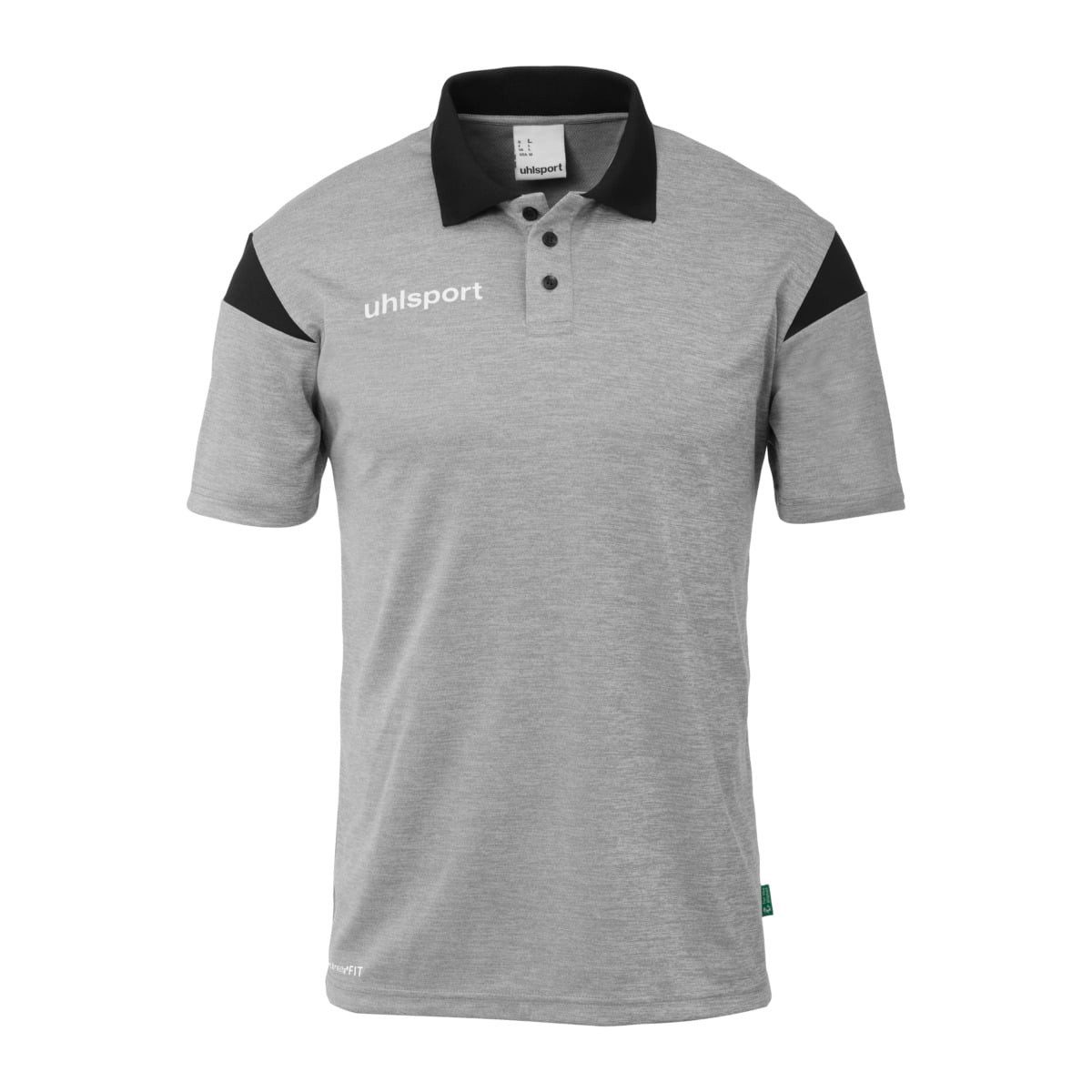 uhlsport Poloshirt Squad 27 (100% rec. Polyester) hellgrau/schwarz Herren