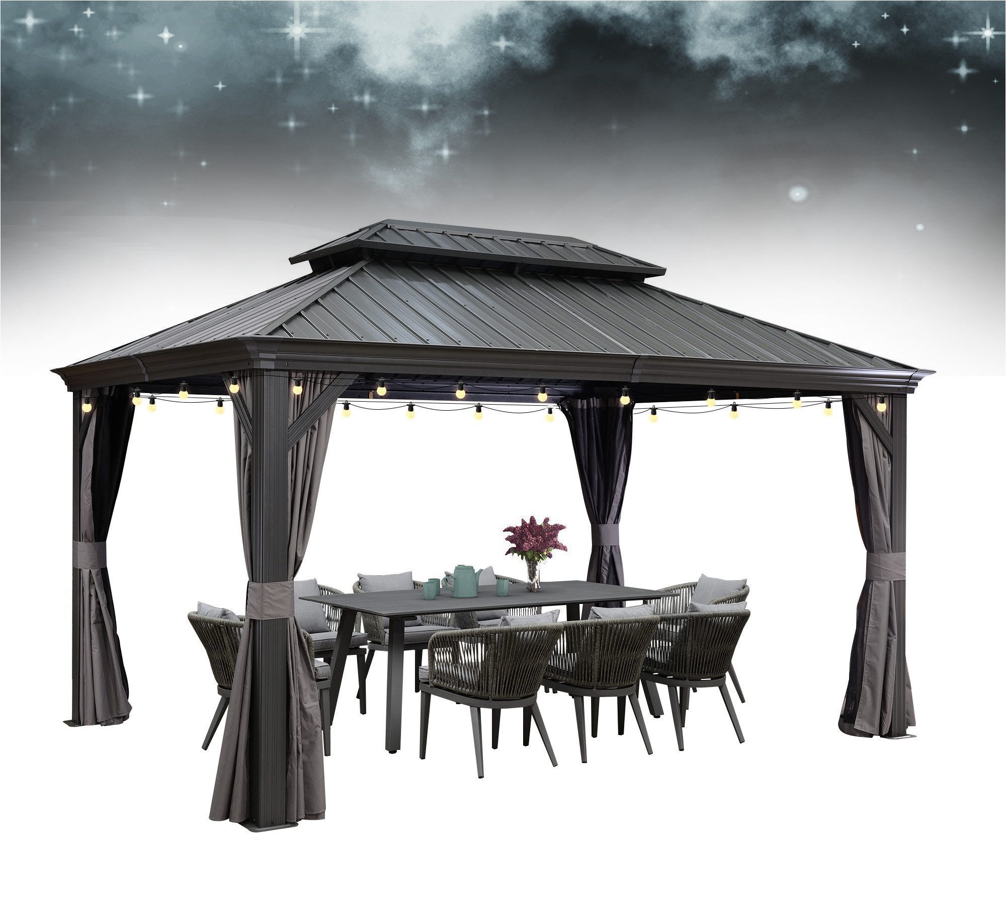 PURPLE LEAF Pavillon Hardtop Aluminium Pergola günstig online kaufen