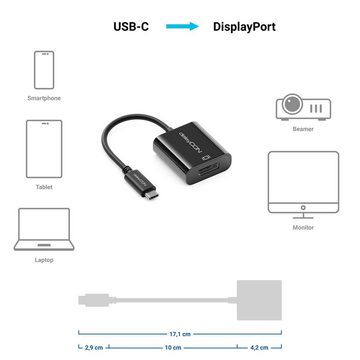 deleyCON deleyCON USB-C auf DisplayPort Adapter Konverter 4K@60hz UHD 2160p USB-Adapter