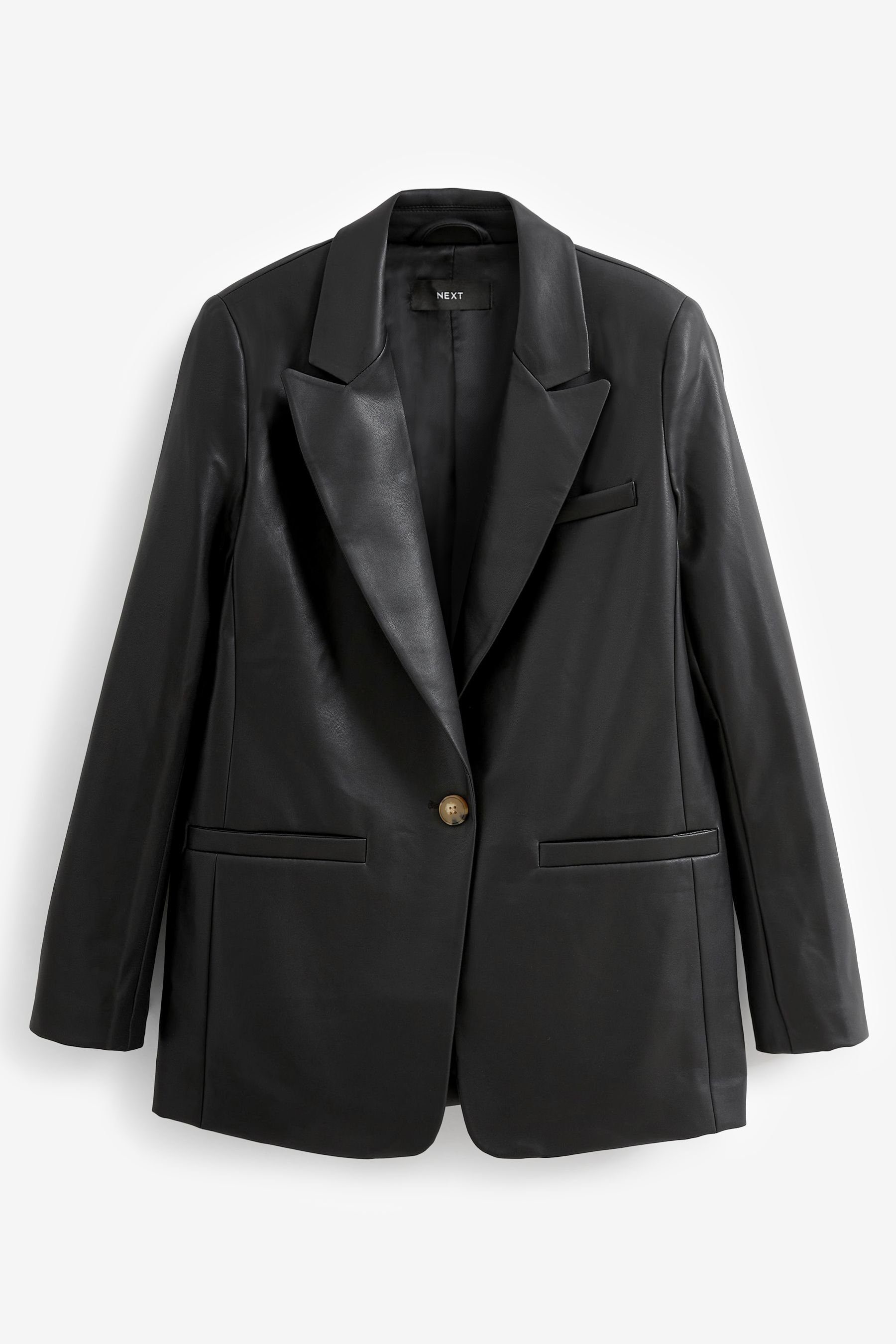 Next Lederimitatjacke Blazer in Black (1-St) Lederoptik