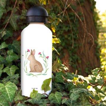 Mr. & Mrs. Panda Trinkflasche Hase Sitzen - Weiß - Geschenk, Grundschule, Trinkflasche, Ostergesche, Mundstück mit Deckel