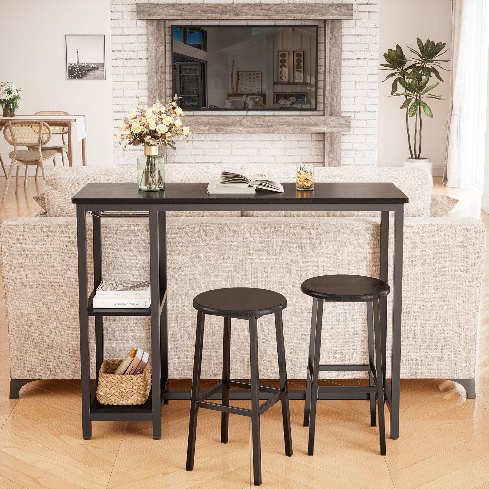 Bealife Bartisch Set, 3-tlg,Stehtisch mit 2 Barhockern,Küchentisch-Set mit günstig online kaufen