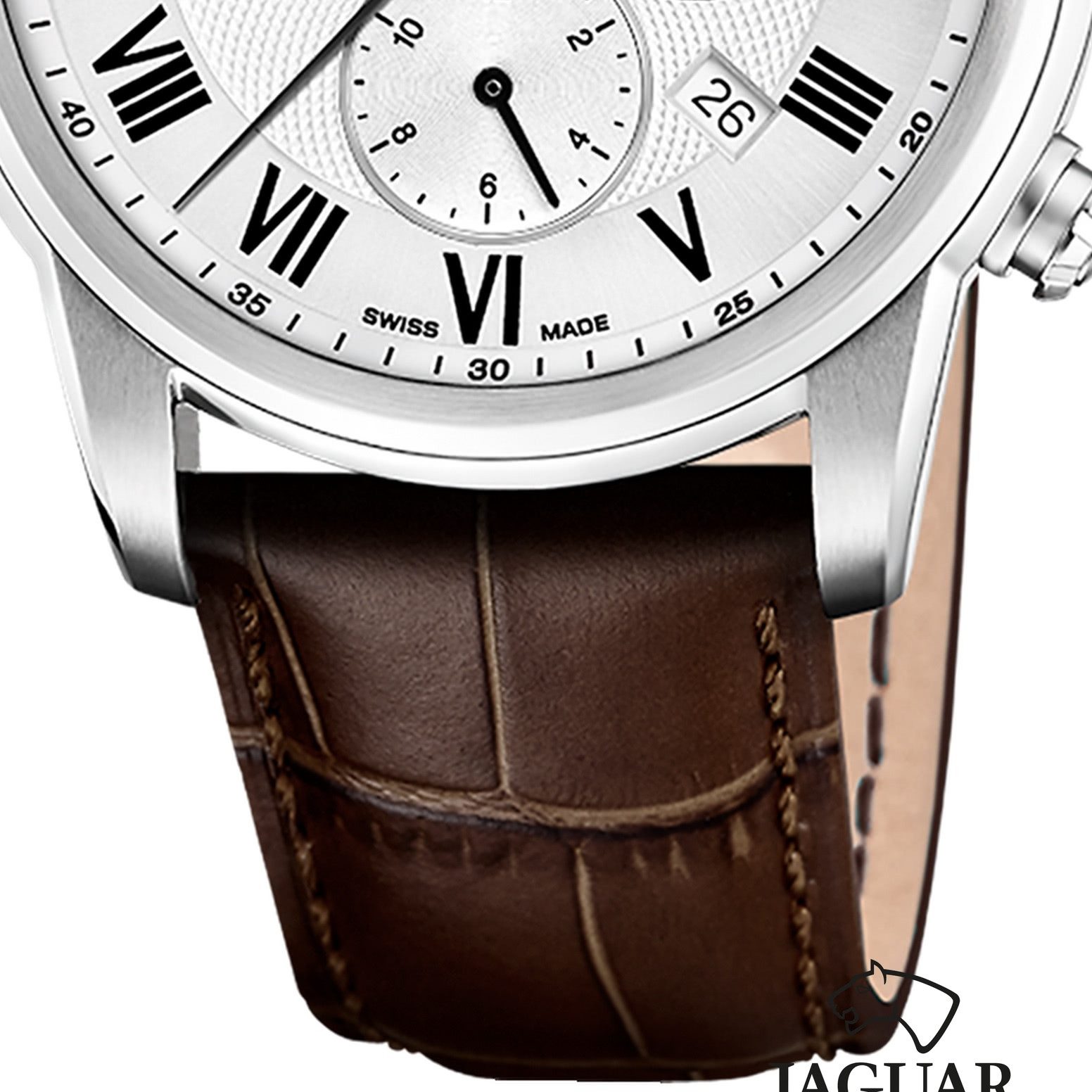 JAGUAR Chronograph Jaguar Herrenuhr Leder braun Jaguar Acamar, (Chronograph), Herren Armbanduhr rund, Lederarmband braun