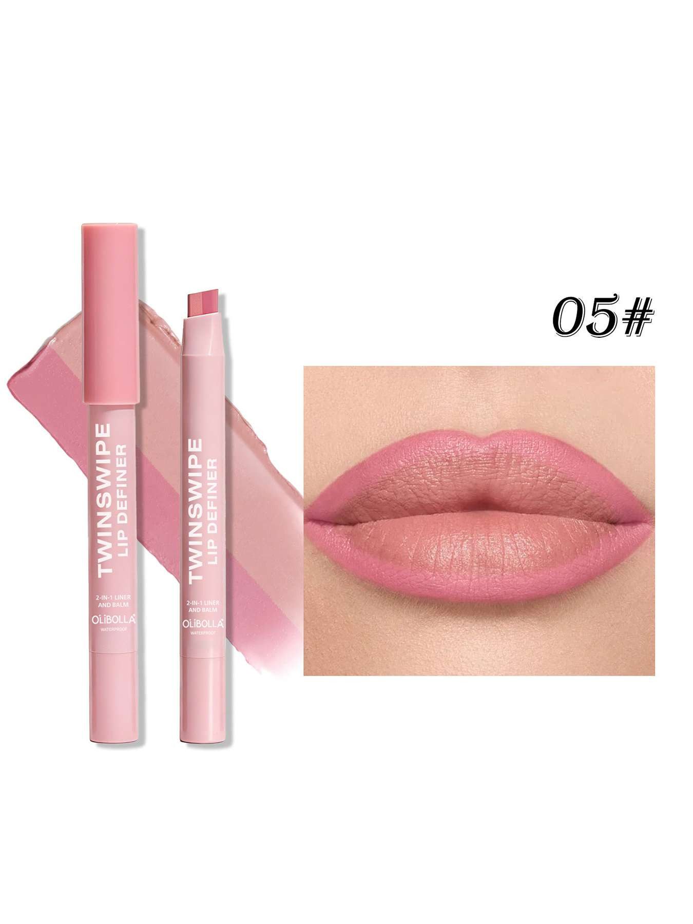 DEBAIJIA Lipliner 2-in-1 Lipliner Stift, wischfest für definierte Lippenkonturen