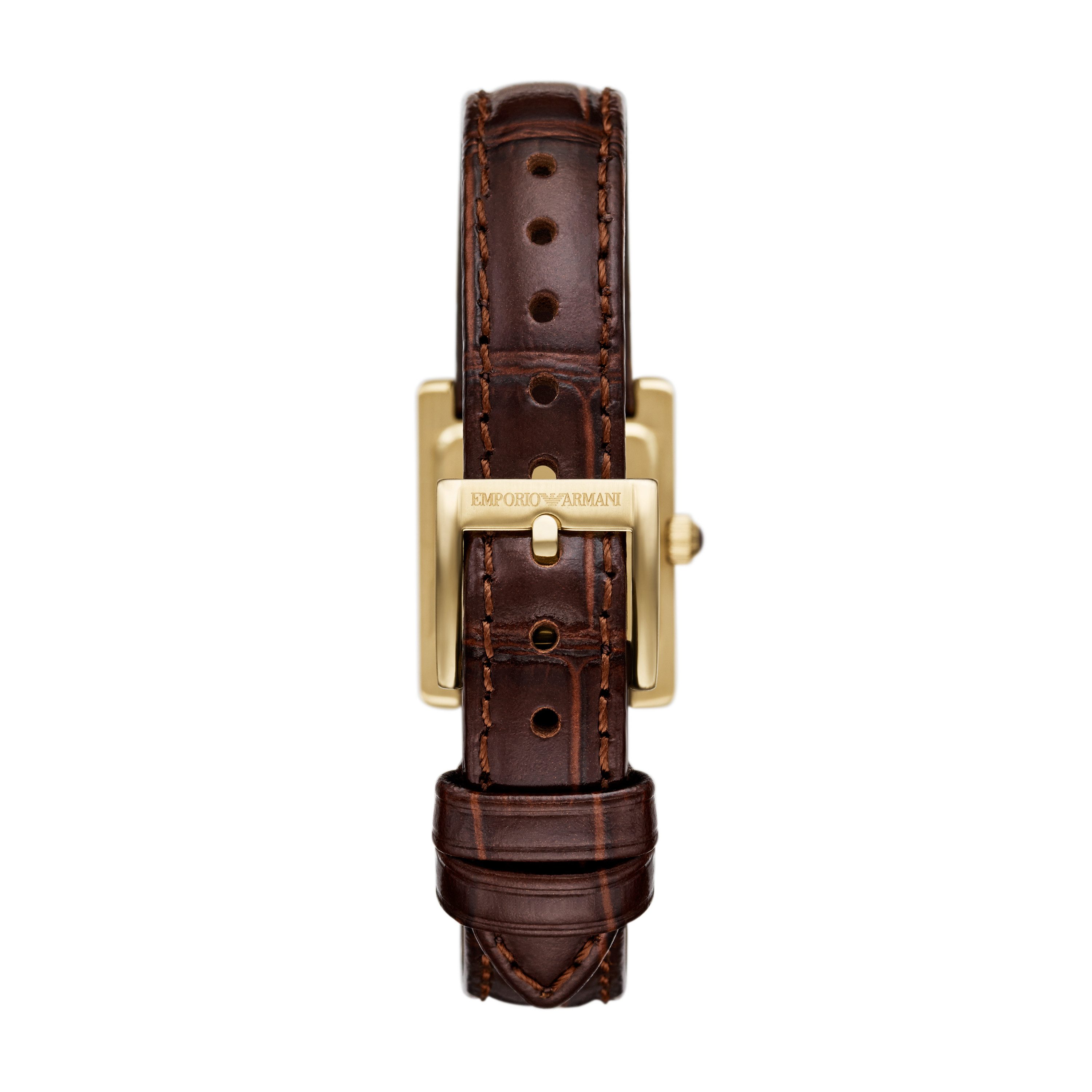 Emporio Armani Quarzuhr AR11705, Armbanduhr, Damenuhr, Lederarmband, analog, Glassteine