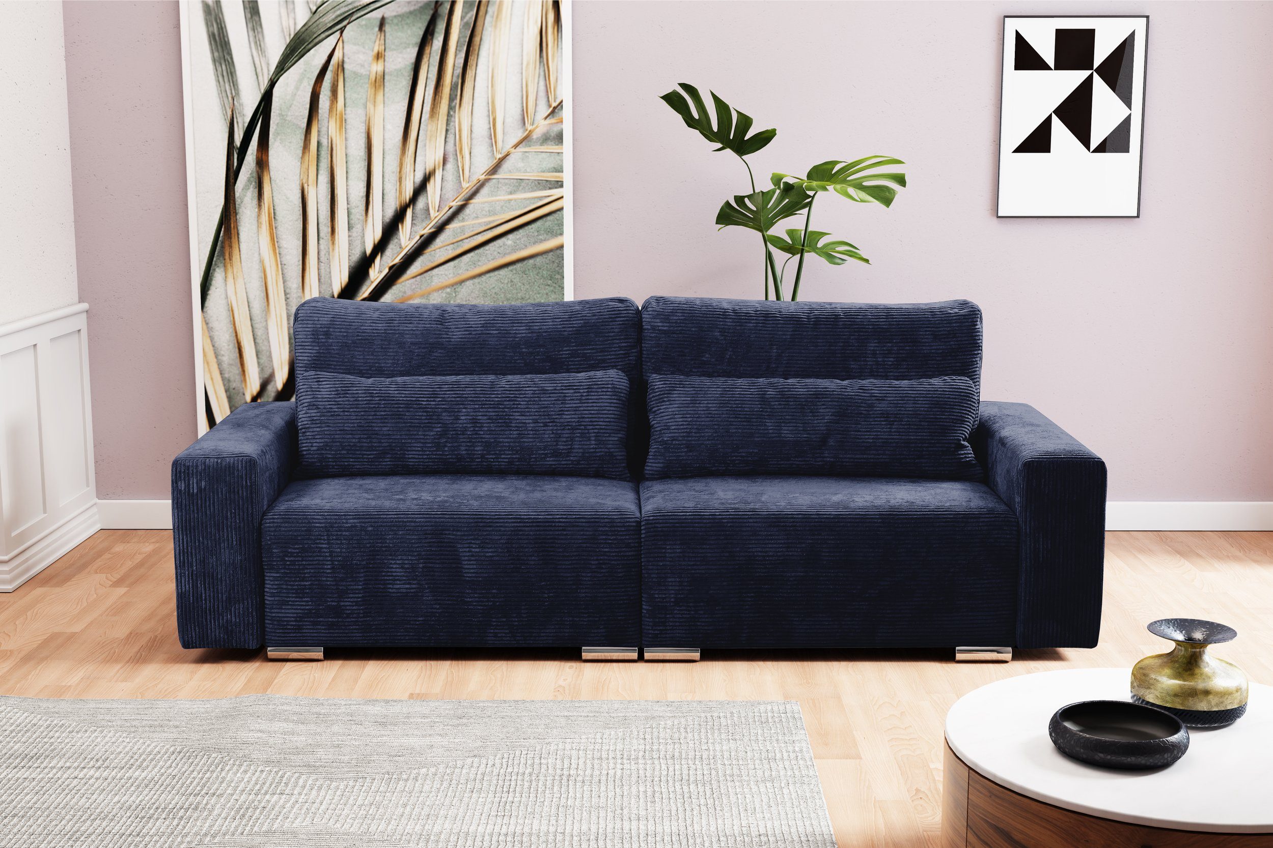 Stylefy 3-Sitzer Afina, Sofa, 2-Sitzer, Modern Bettfunktion, inklusive frei mit Kissen, Raum Modern stellbar, Design, im