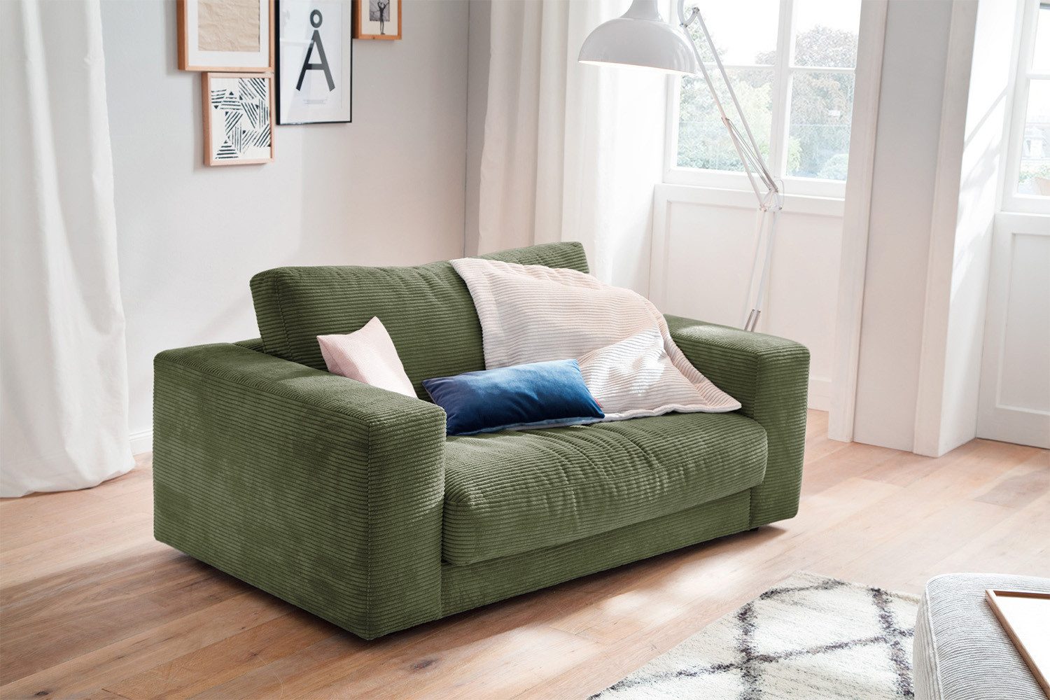KAWOLA Sessel MADELINE, Doppelsessel Loveseat Cord verschiedene Farben