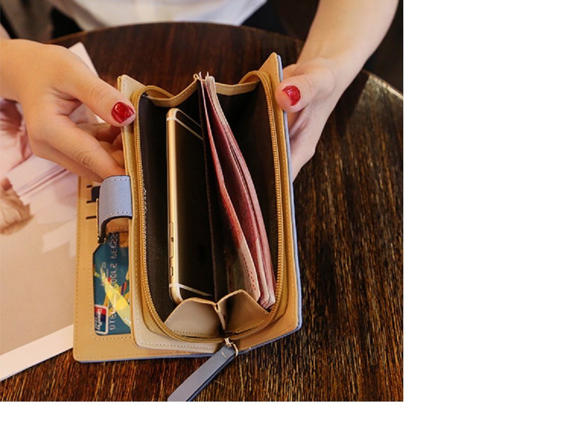 Ausweise), Blätter Amy (Portemonnaie, goldene für braun too platz und Geldbörse Brieftasche, Goldblatt Clutch, Karten tieferliegende viele