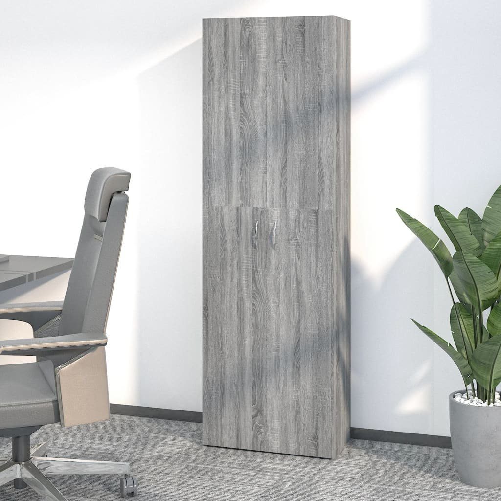 furnicato Aktenschrank Büroschrank Grau Sonoma 60x32x190 cm Holzwerkstoff
