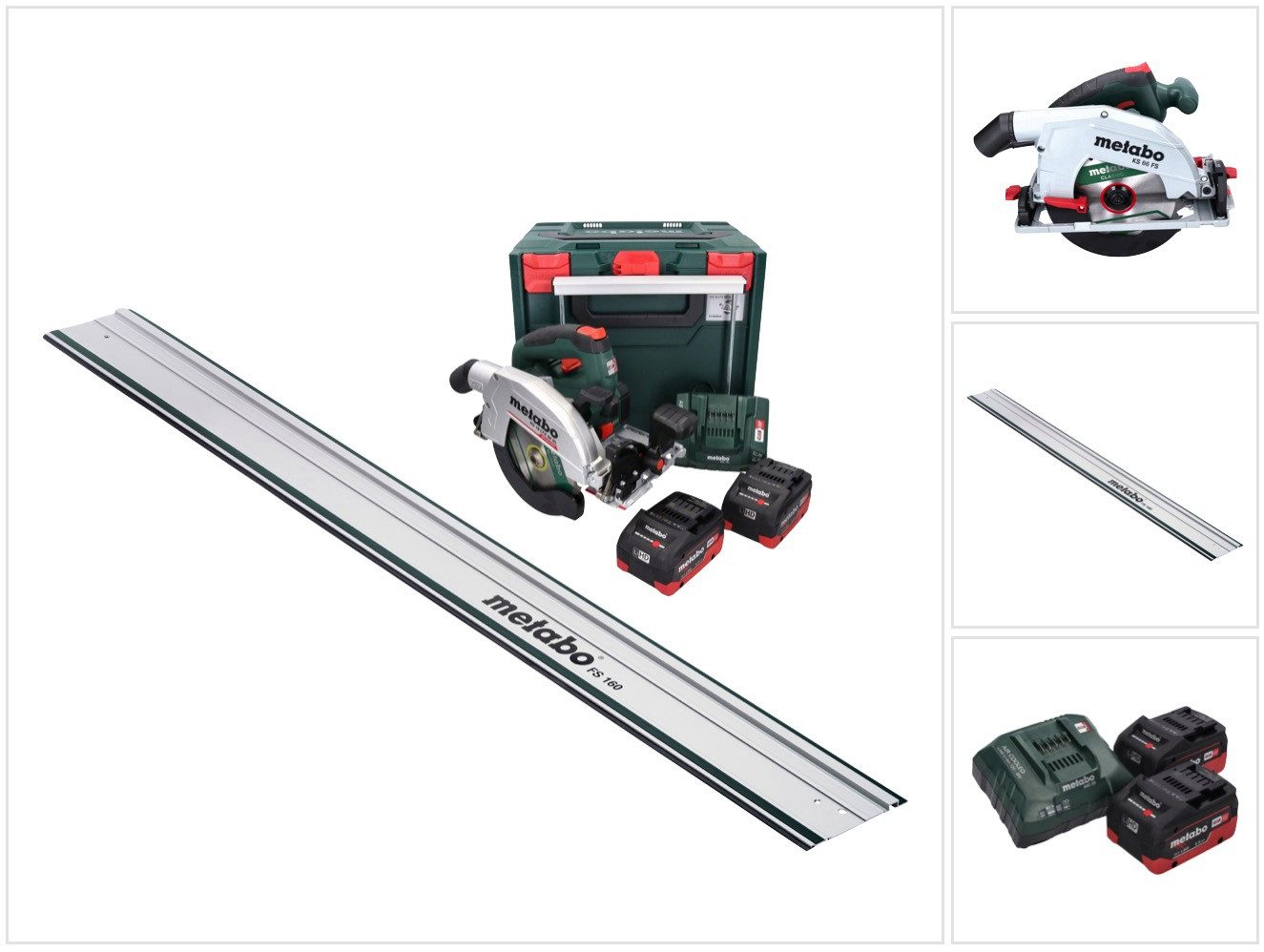 metabo Akku-Handkreissäge KS 18 LTX 66 BL Akku Handkreissäge 18 V 165 mm + 2x Akku 5,5 Ah + Lad