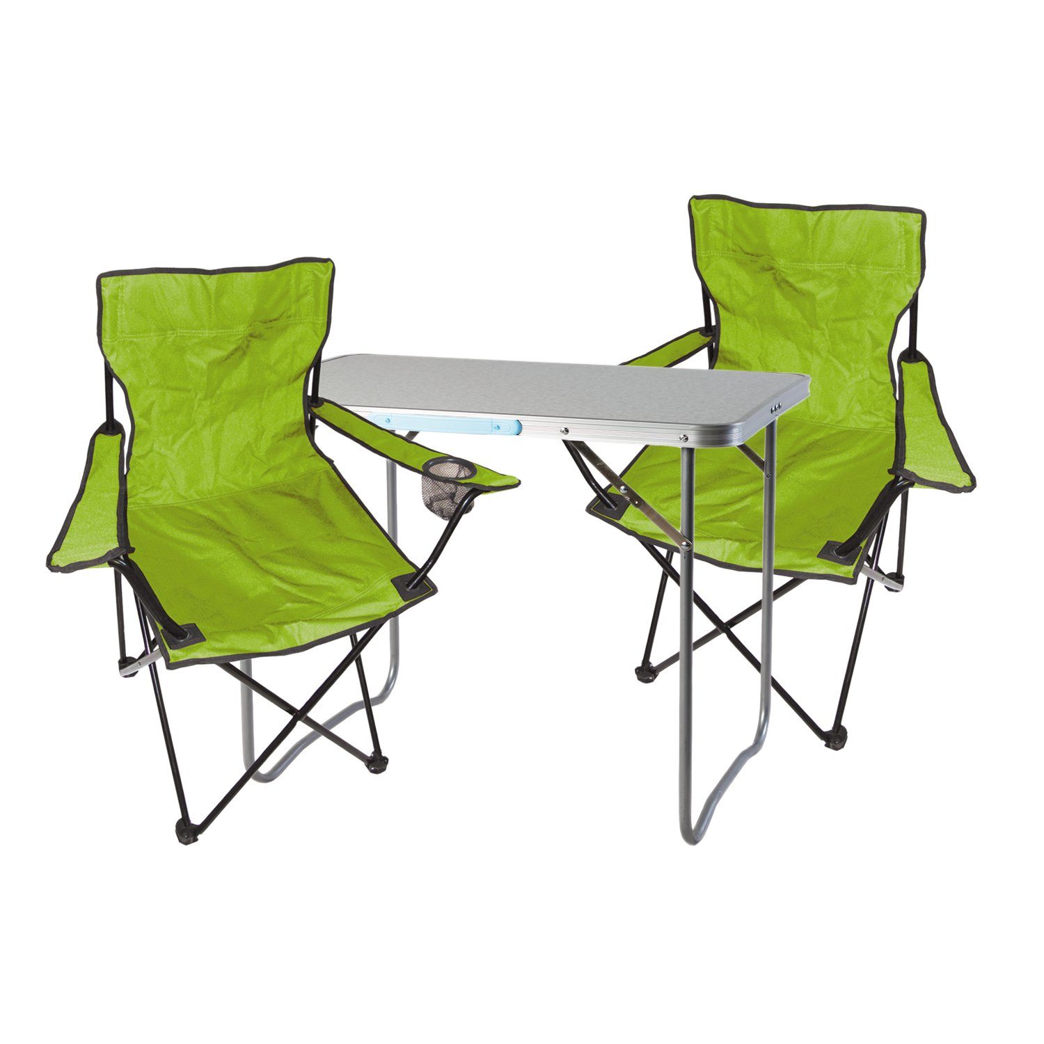 Mojawo Polstergarnitur 3-teiliges Campingmöbel Set Tisch 80x60x68cm + Campingstühle | Couchgarnituren