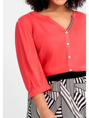 Sheego Shirtbluse Große Größen mit Ziertape am V-Ausschnitt