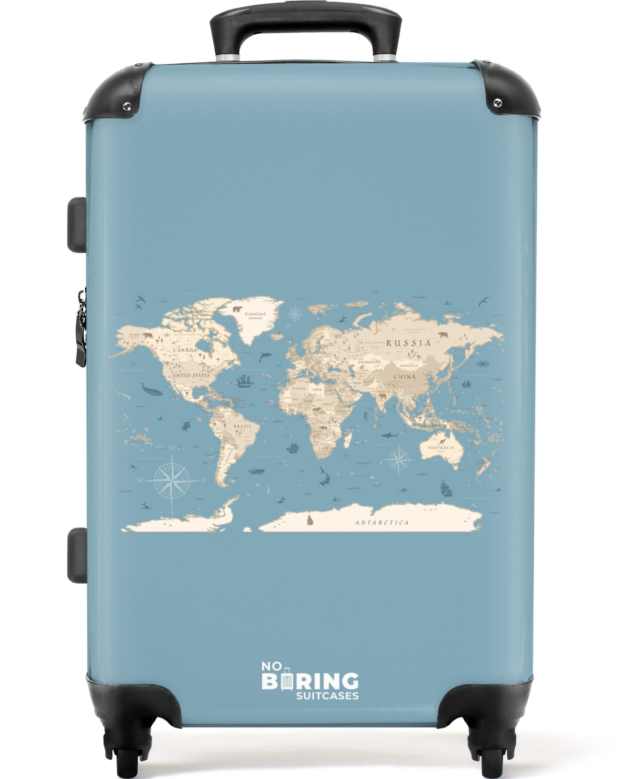 NoBoringSuitcases.com© Hartschalen-Trolley Weltkarte - Ozean - günstig online kaufen