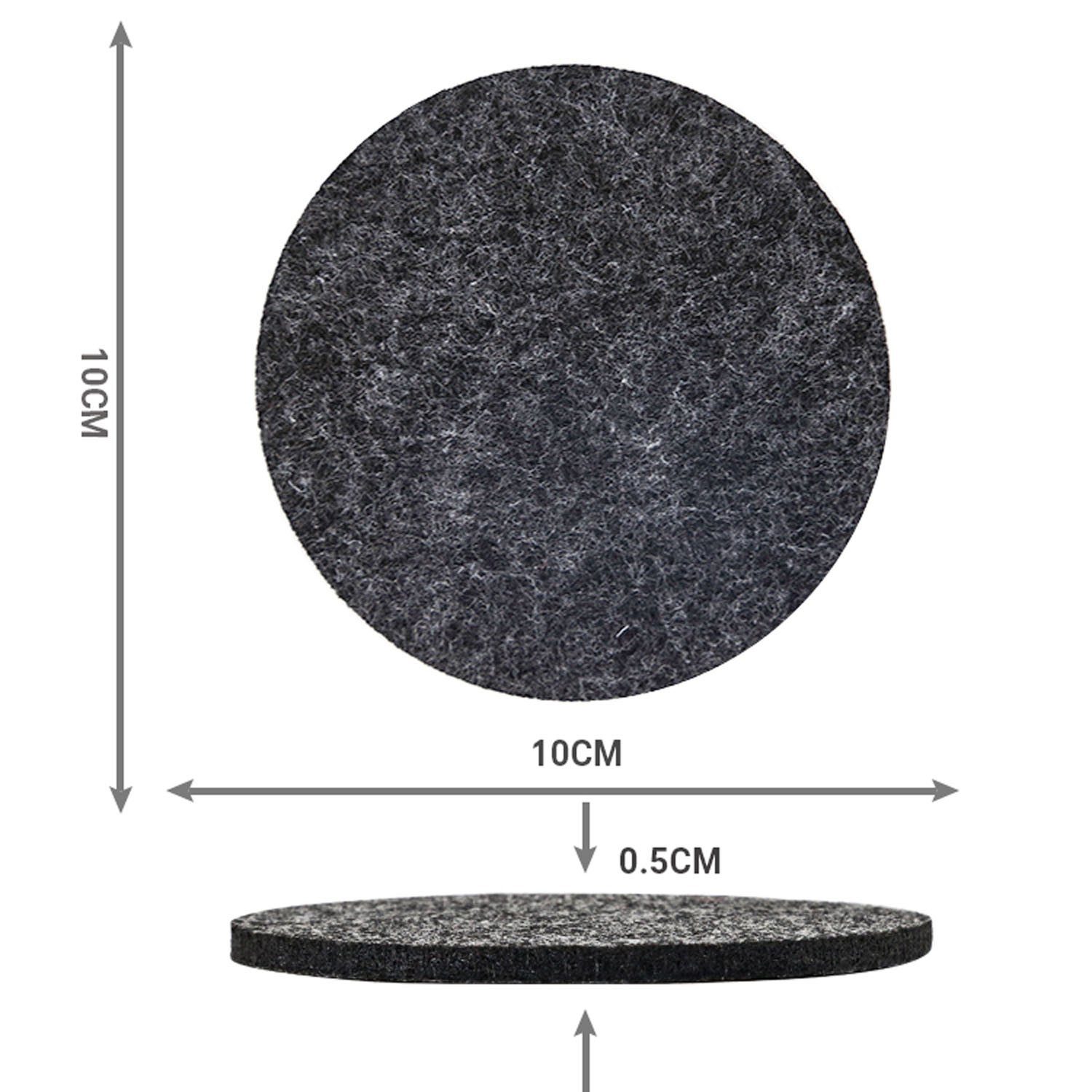 wortek Platzset 4 x Filz Tischset + 8 x Untersetzer Rund, (Set, 12-St), waschbar