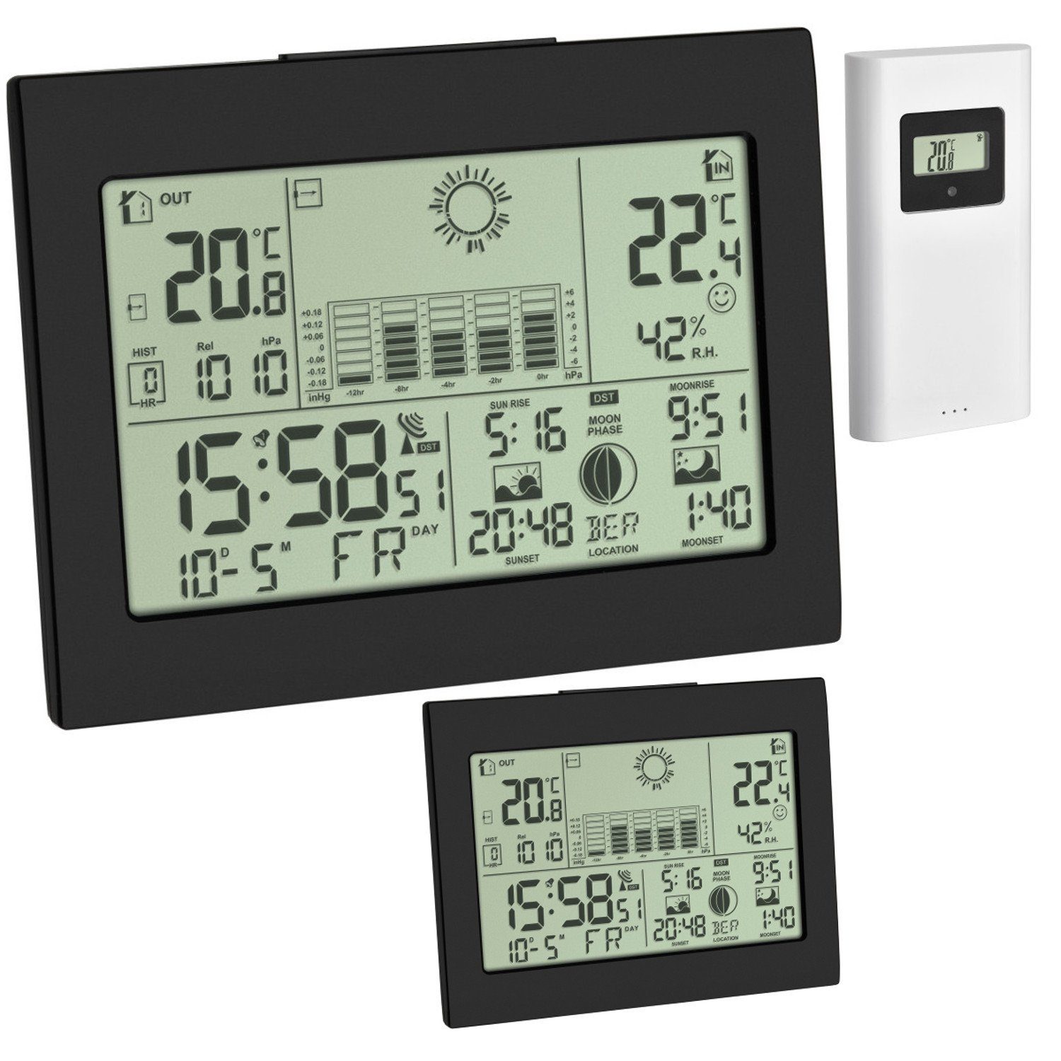 TFA Dostmann Horizon Plus TFA 35.1155.01.99 mit zweitem Display Funkwetterstation