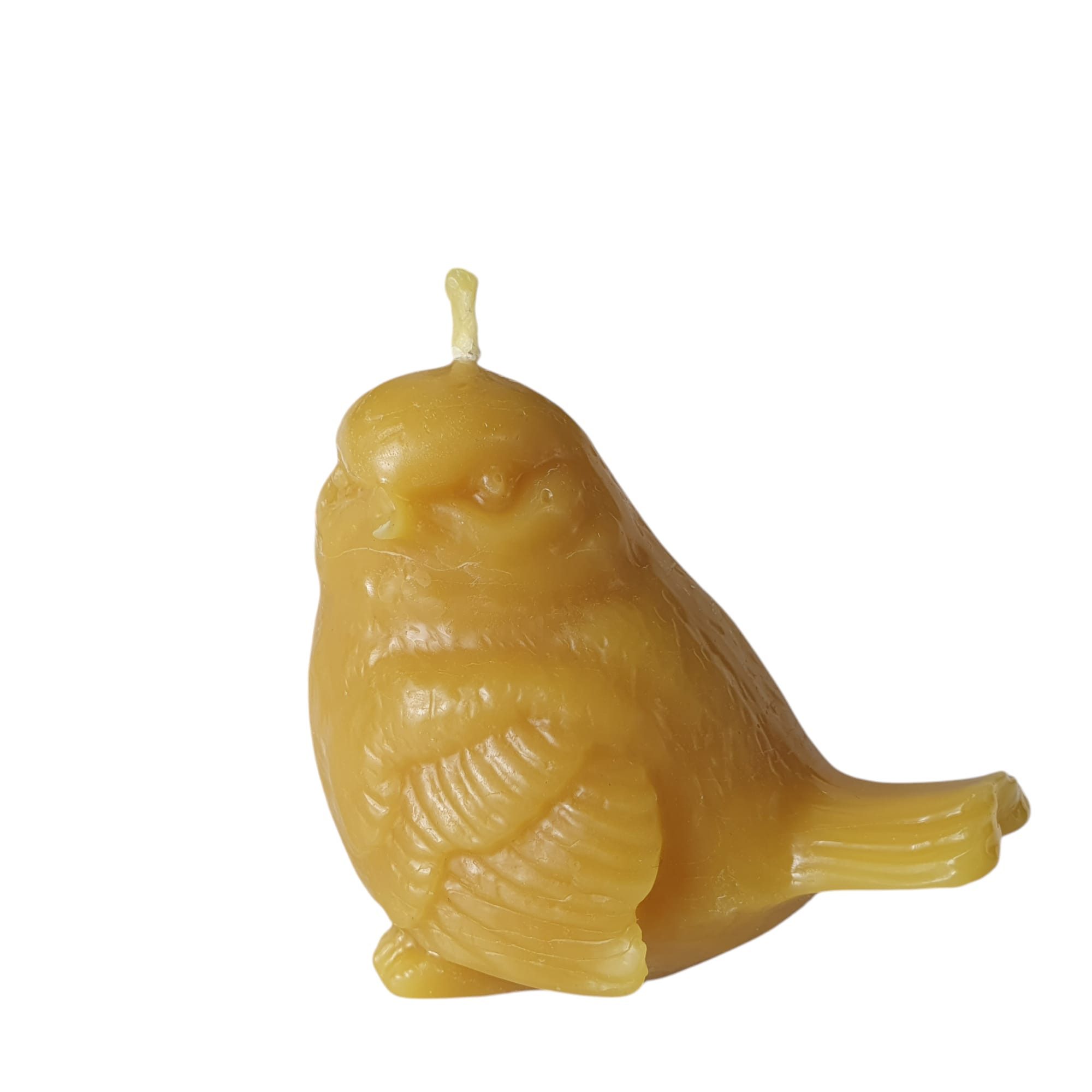 Aspinaworld Bienenwachskerze Vogel Kerze hockend 6 cm natur – Schwanz nach hinten gestreckt (1-tlg)