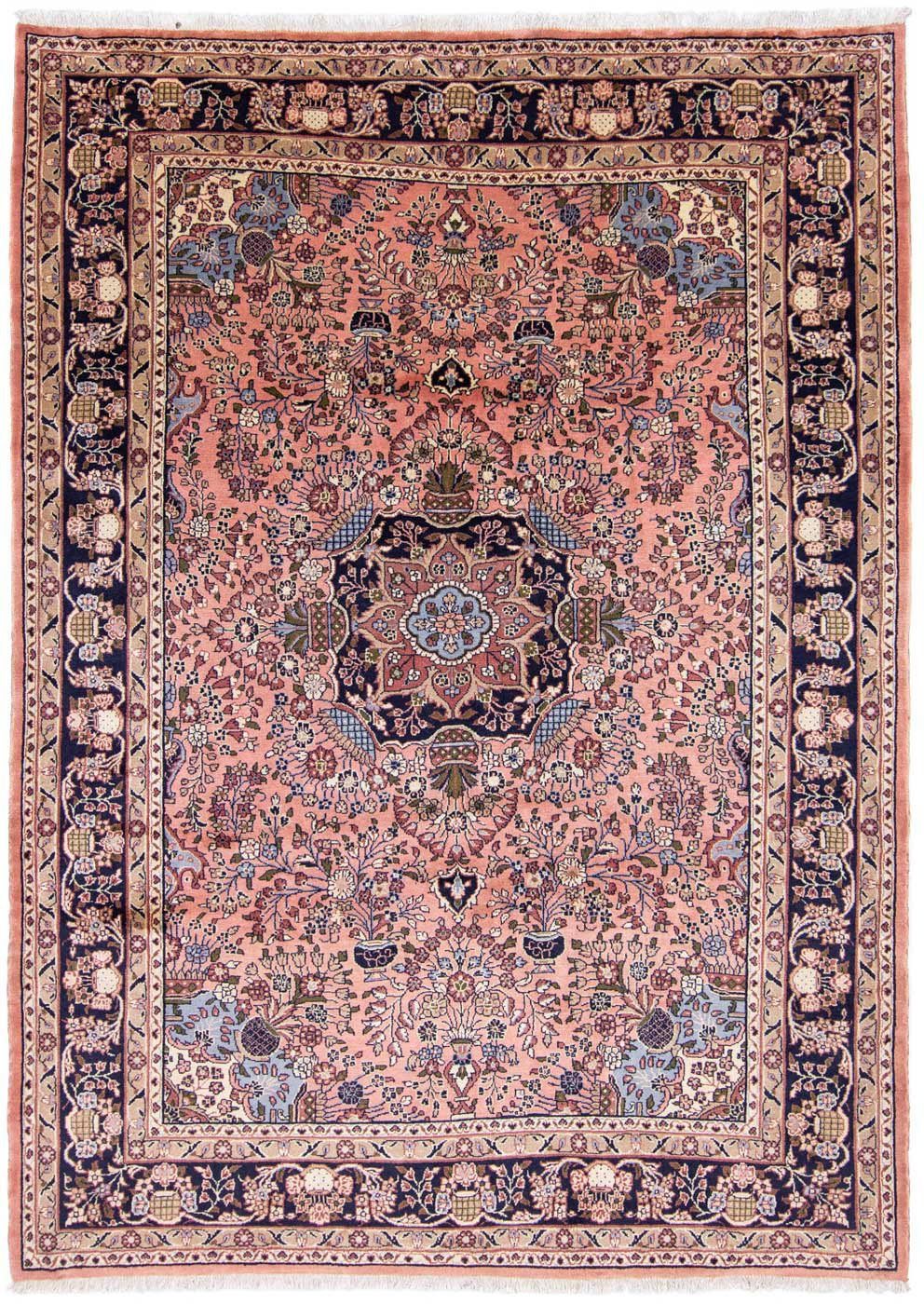 Wollteppich Mehraban Medaillon Rosso chiaro 294 x 210 cm, morgenland, rechteckig, Höhe: 10 mm, Unikat mit Zertifikat