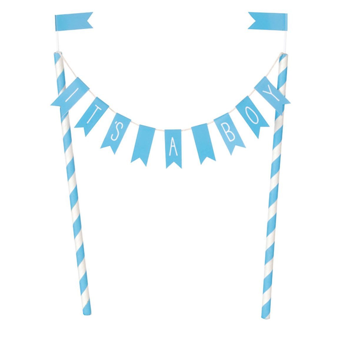 Unique Industries Inc. Tortenstecker Tortendeko Banner It's a Boy Blau Babyparty Dekora