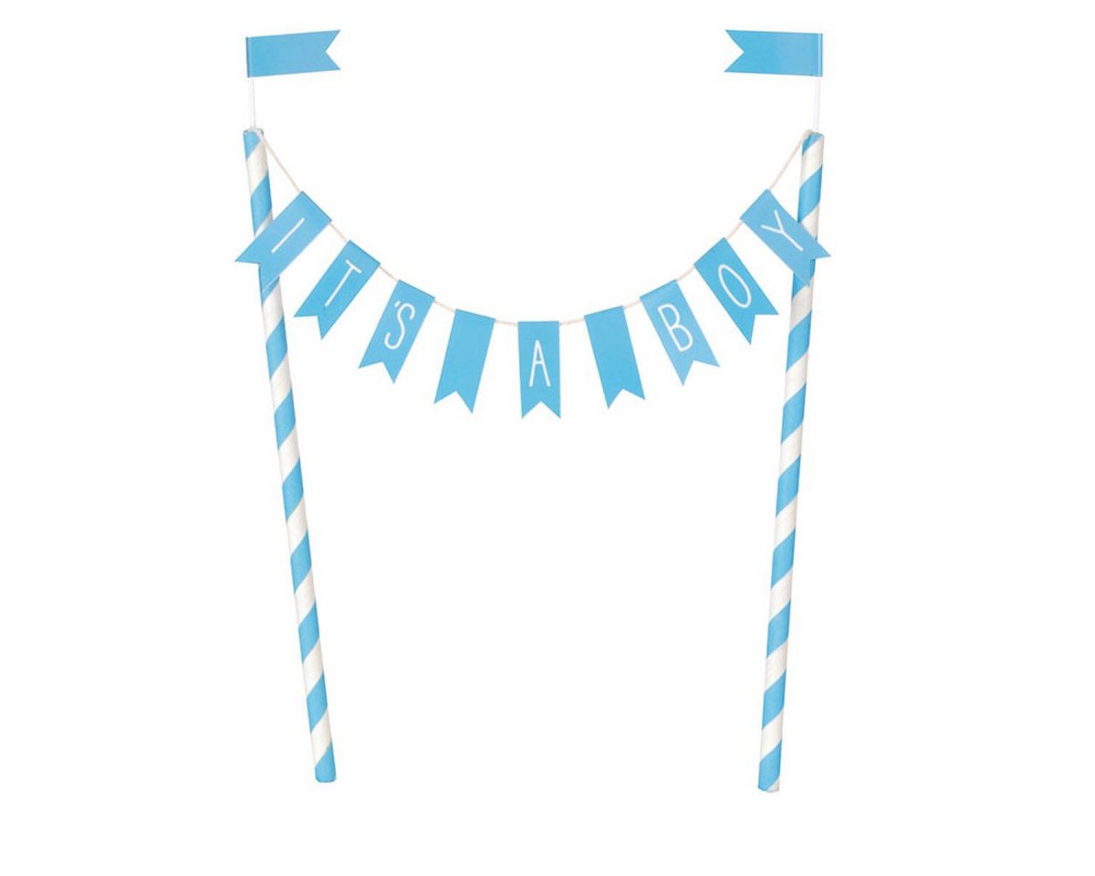 Unique Industries Inc. Tortenstecker Tortendeko Banner It's a Boy Blau Babyparty Dekora