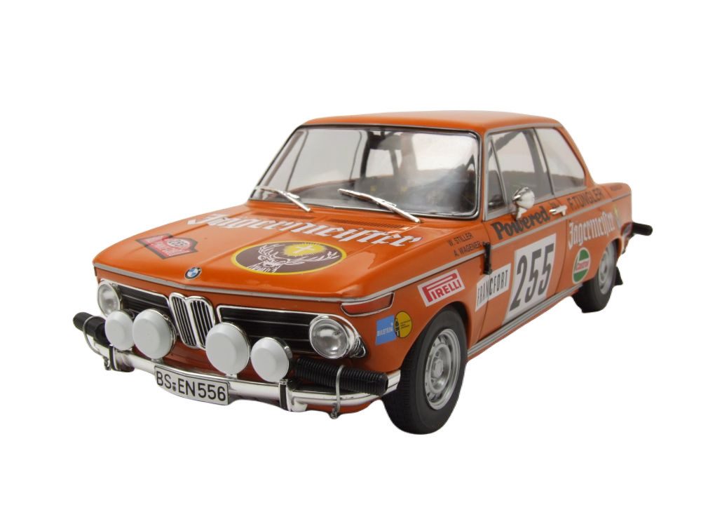 ixo Models Modellauto BMW 2002 #255 Jägermeister Rallye Monte Carlo 1973 orange Stiller, Maßstab 1:18