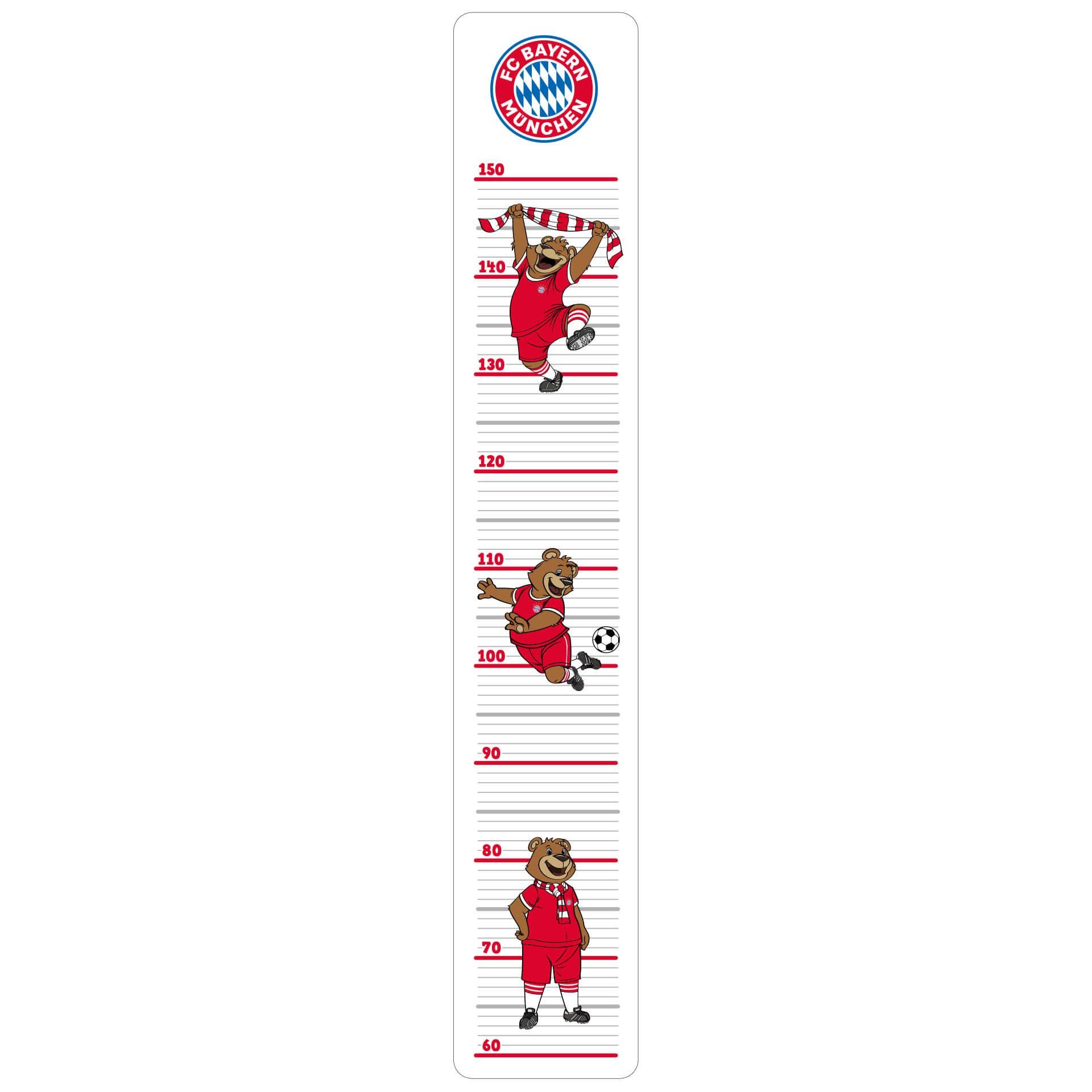 FC Bayern München Messlatte Bernie Wandsticker FCB Wandtattoo Kinderzimmer Maskottchen, Fußball Bilder selbstklebend
