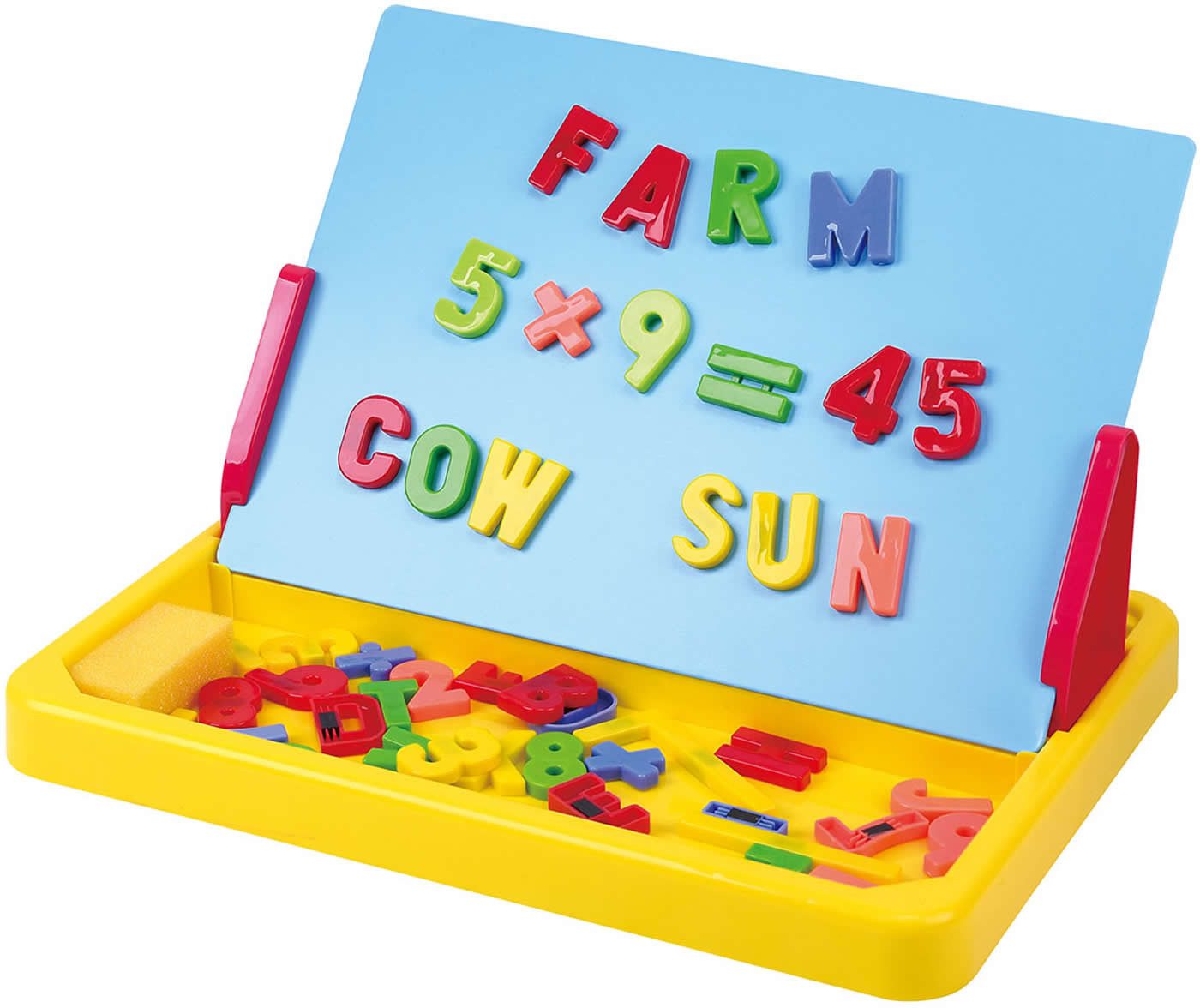Tafel Tischtafel 58-tlg tragbar Kinder Kreidetafel Magnettafel mit Zubehör