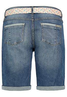 SUBLEVEL Jeansbermudas Jeansbermuda mit buntem Gürtel