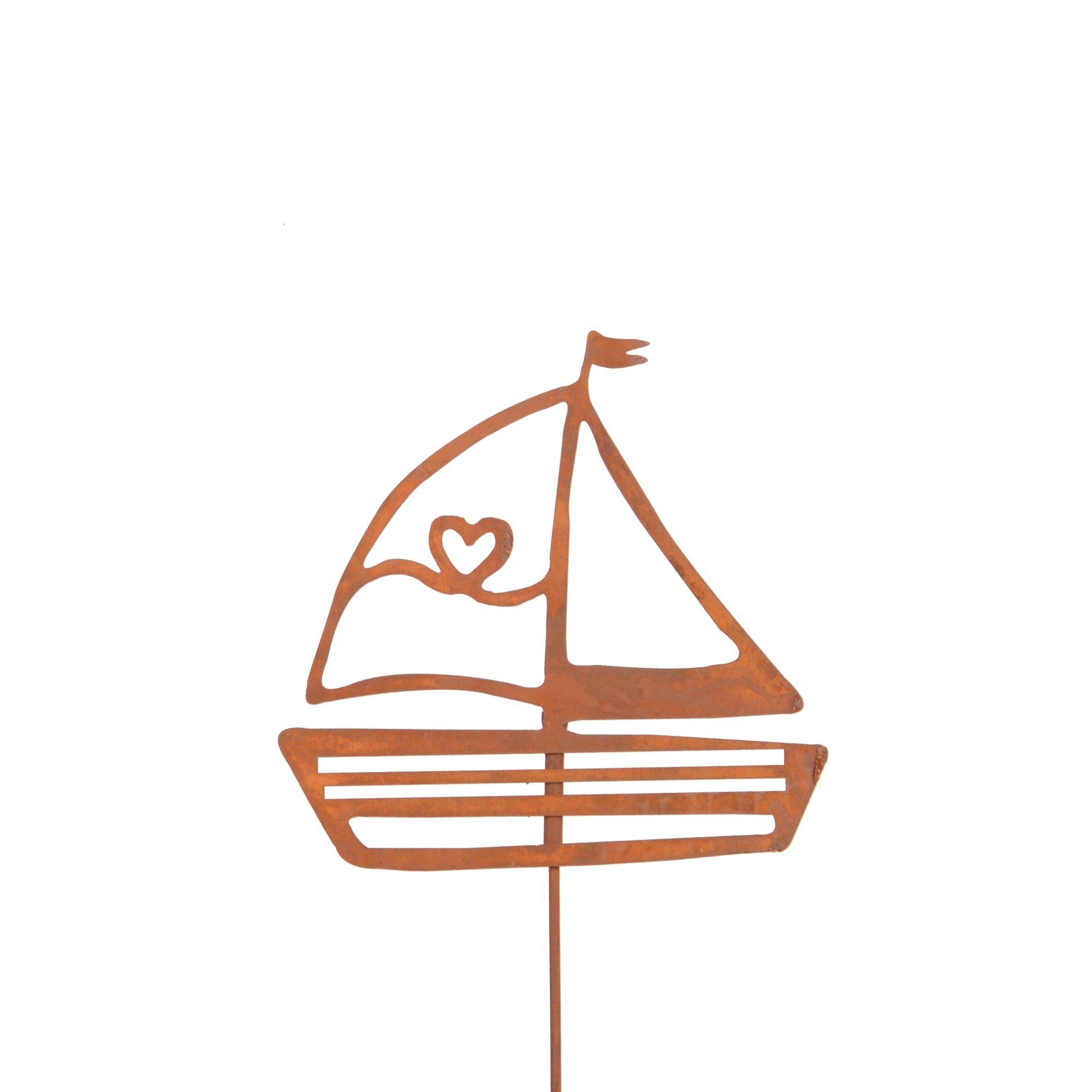 UNUS GARDEN Gartenstecker Roststecker Segelboot verschiedene Größen (1-St) | Dekostecker