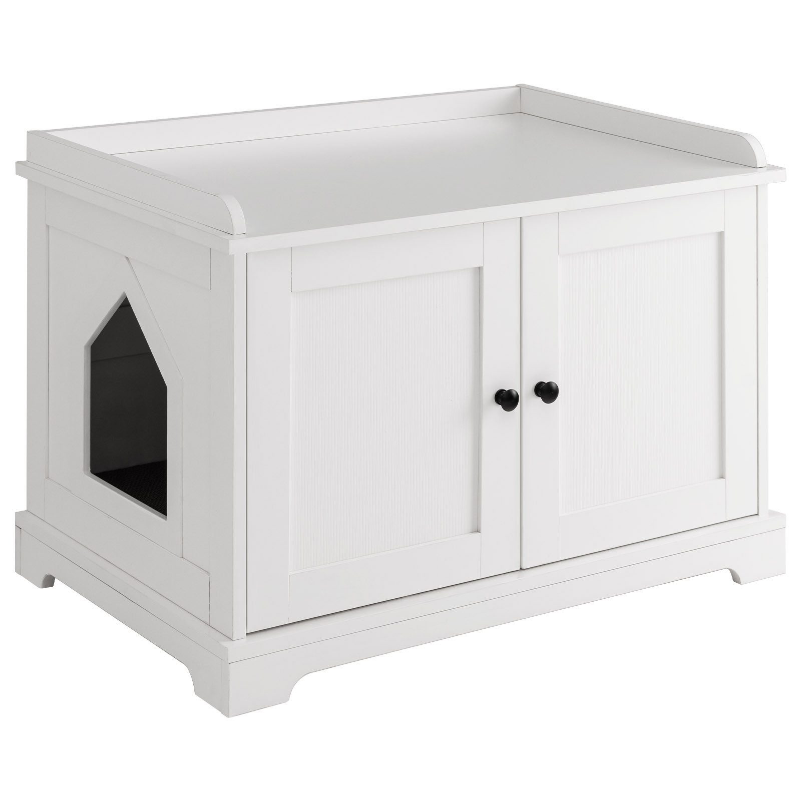 COSTWAY Tierhaus 2 in 1 Katzenhaus Katzenschrank, mit Kratzbrett