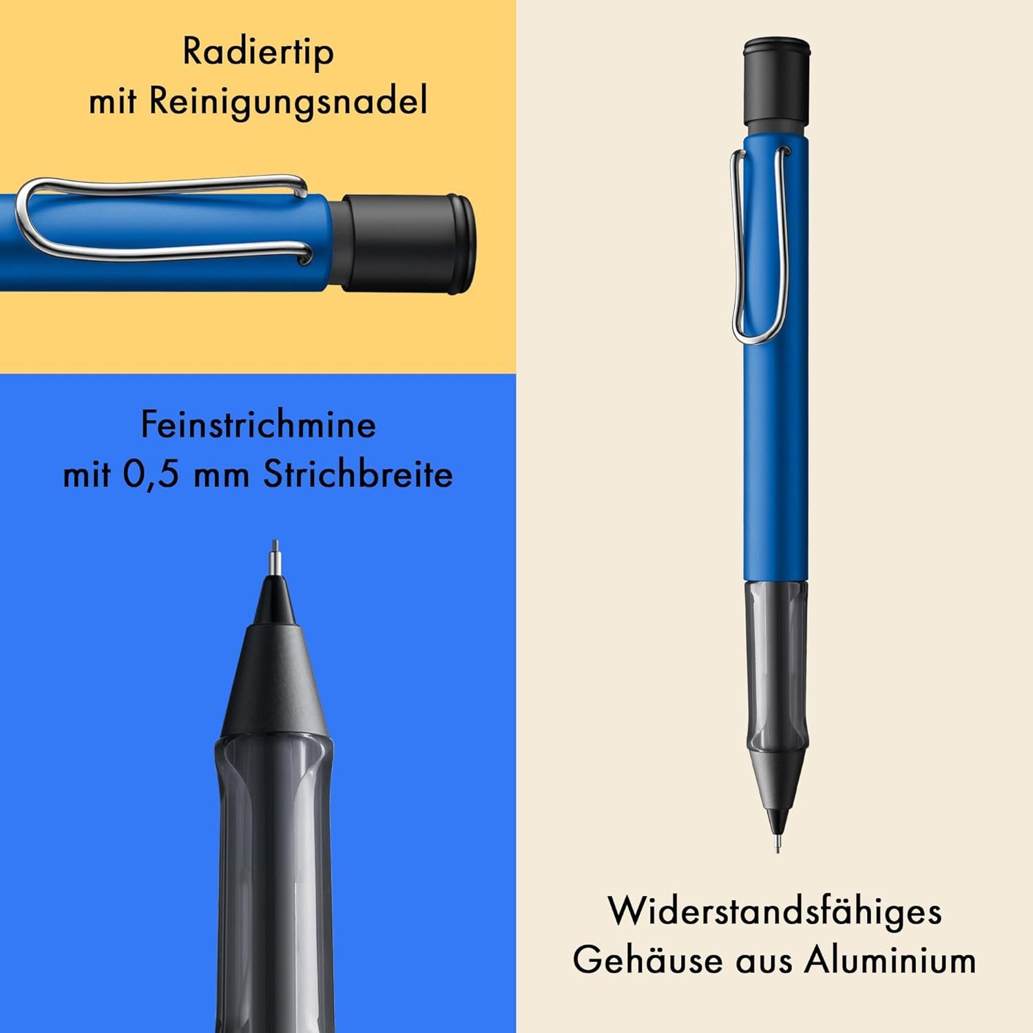 LAMY Druckbleistift LAMY Druckbleistift AL Star OCEANBLUE mit Mine 0,5mm und Radiergummi