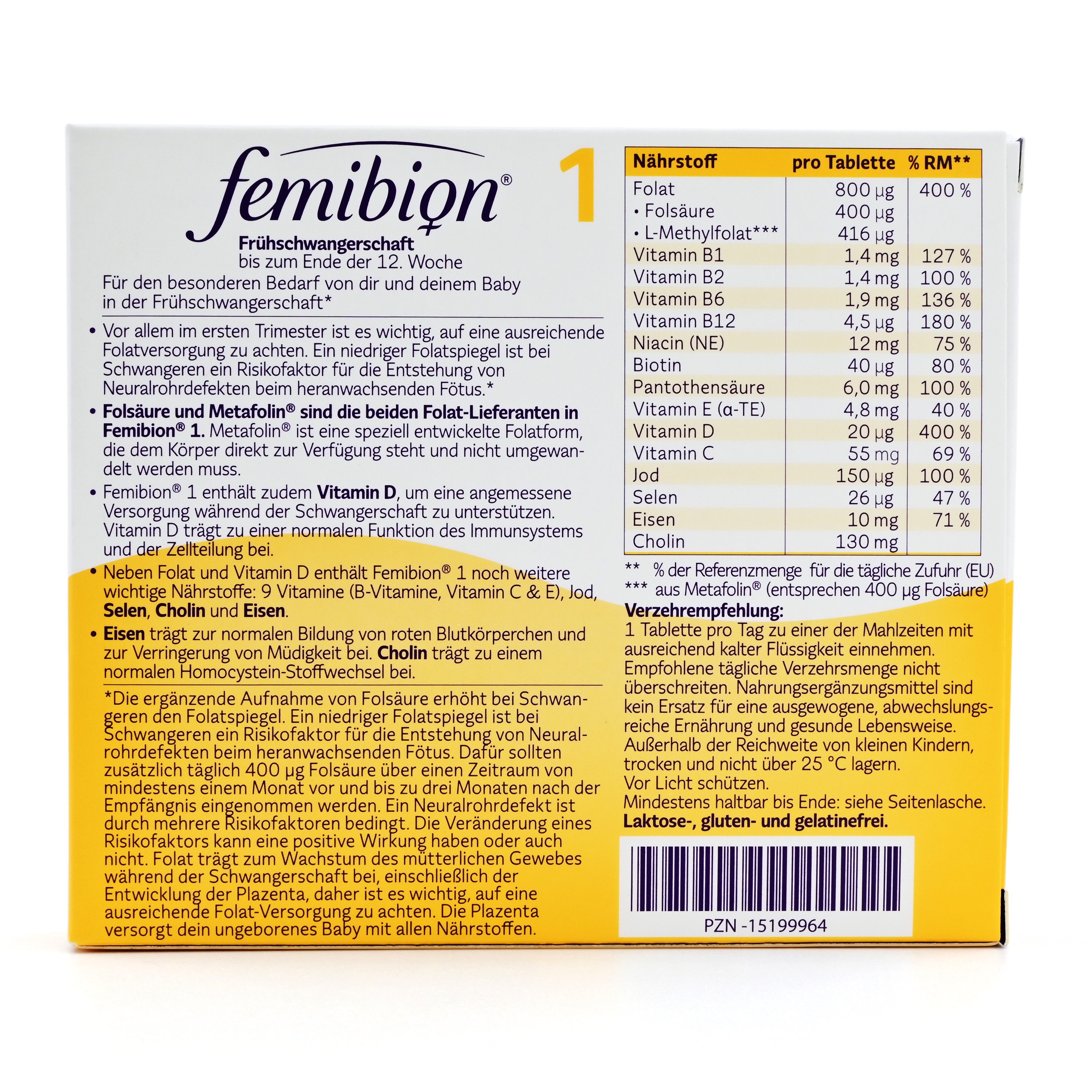 Femibion FEMIBION 1 Frühschwangerschaft Tabletten, 4 Wochen-Packung Tabletten, 1 er 28 St.
