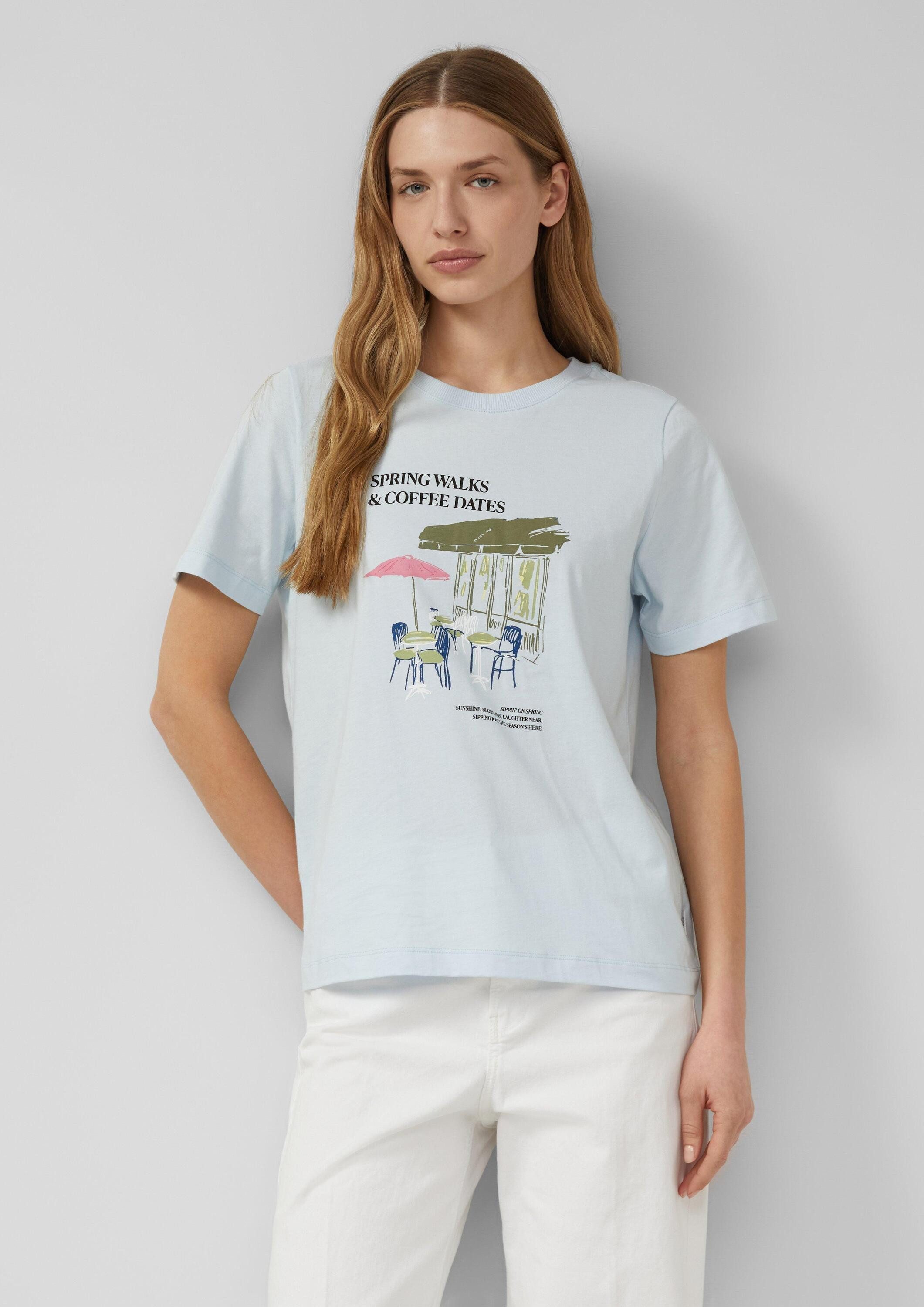 s.Oliver Kurzarmshirt T-Shirt T-Shirt mit Frontprint