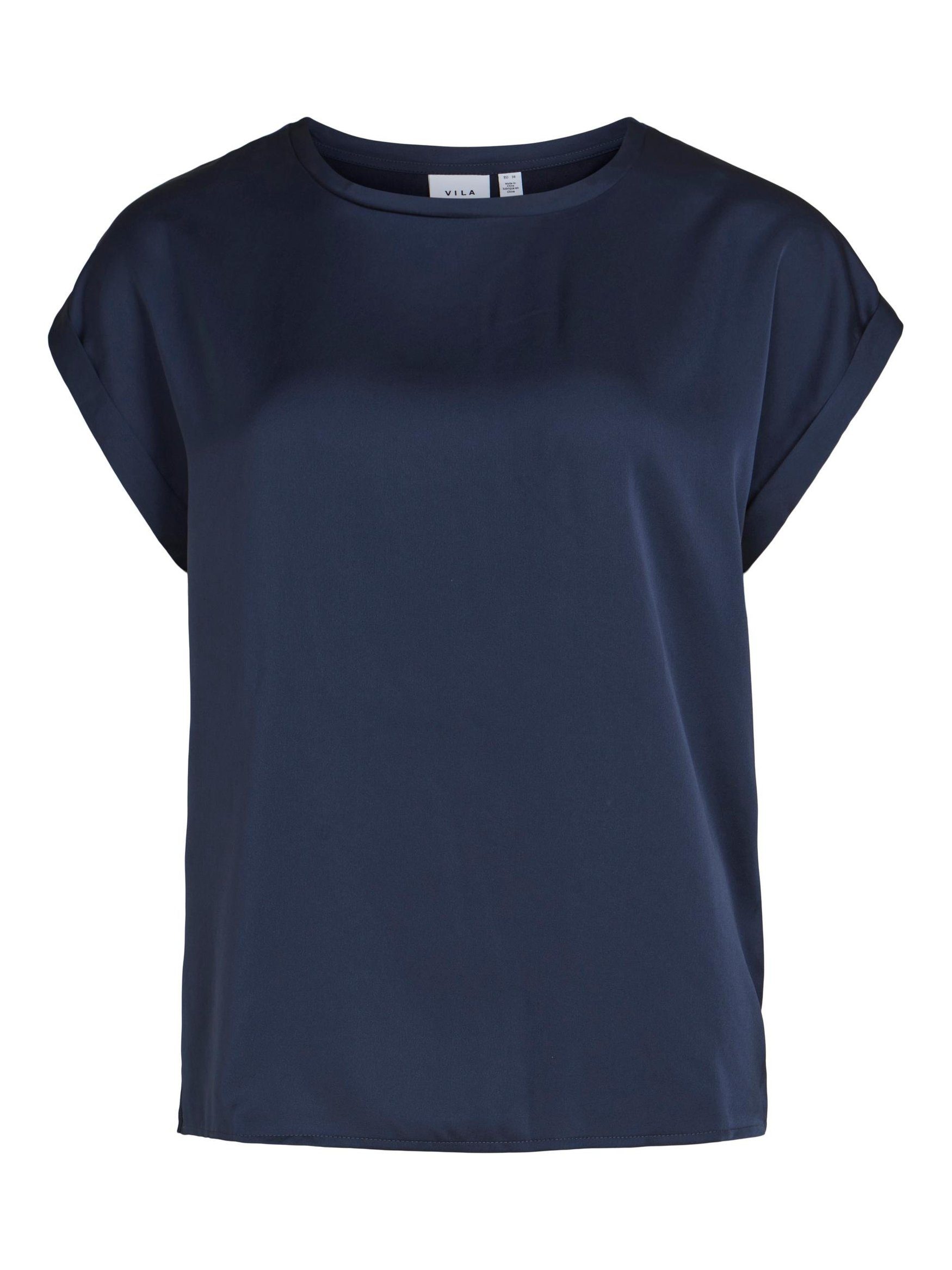 Vila T-Shirt Satin Blusen Kurzarm Basic günstig online kaufen