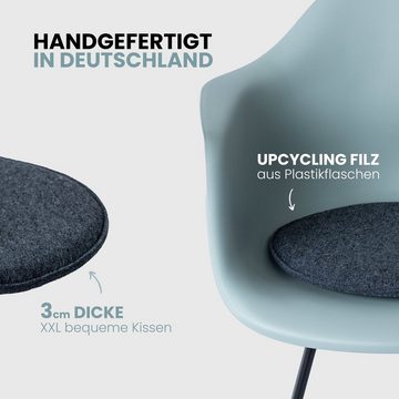 Easy and Green Sitzkissen Filz Rund 38cm - Made in Germany - waschbar und rutschfest