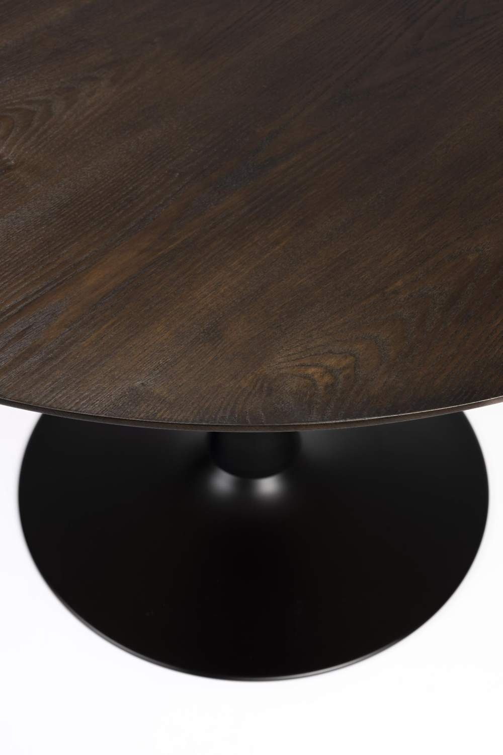 Trendmöbel24 Esstisch Ø BLACK Esstisch BROWN runde cm furniert 110 Tischplatte RAKU Tisch