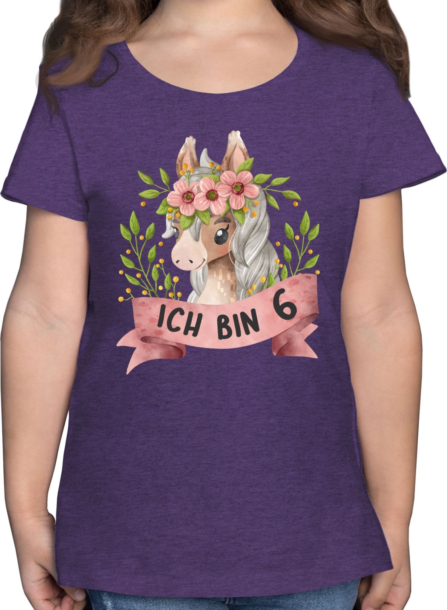 Shirtracer Baby T-Shirt 1. Geburtstag – Motiv „Ich Bin Eins Mit Süßem Pferd Mit Blumen“, 100% Baumwolle