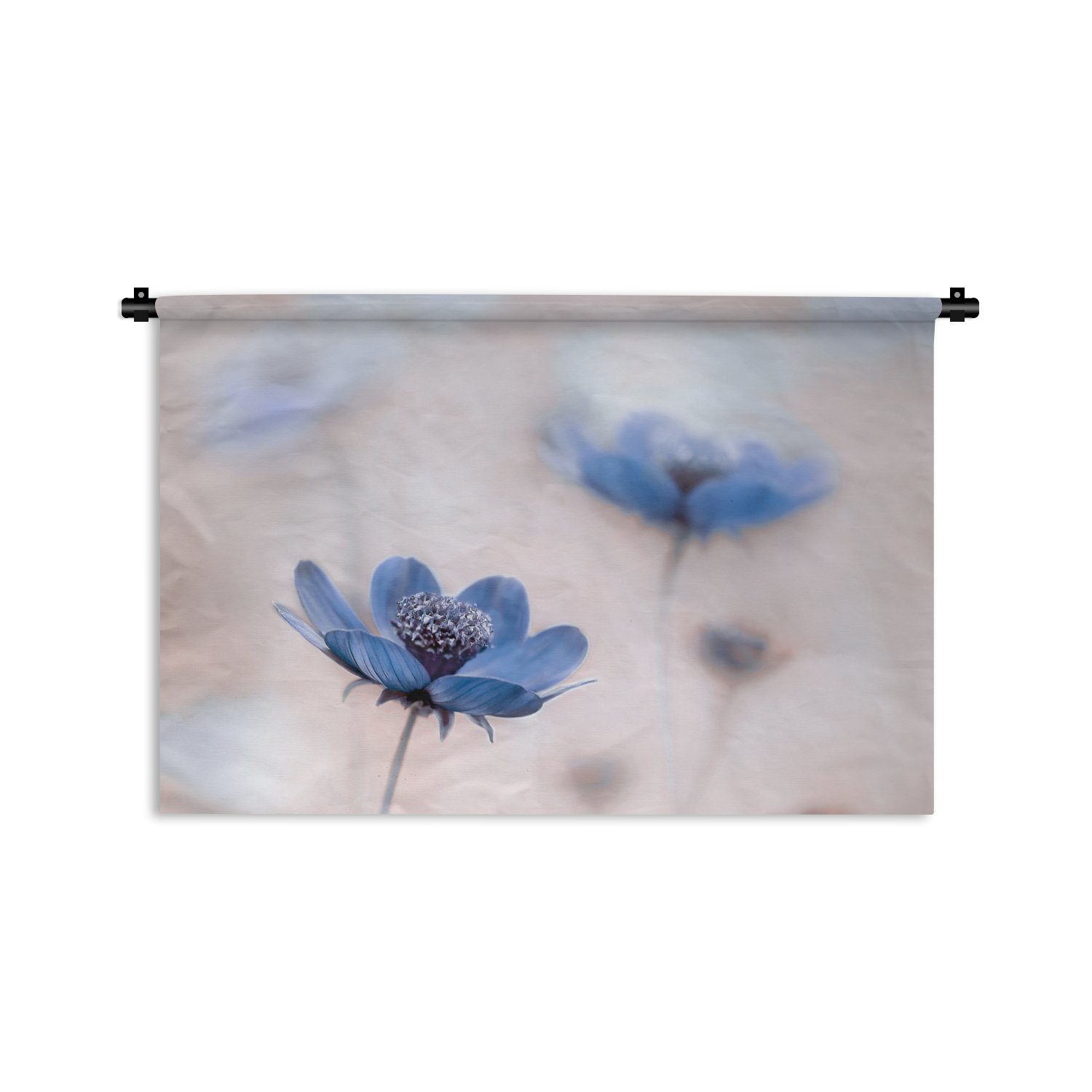 Schlafzimmer, - Blumen Wohnzimmer, für Natur MuchoWow Kleid, Kosmos Wanddekoobjekt Kinderzimmer Wandbehang, Blau, Wanddeko - -