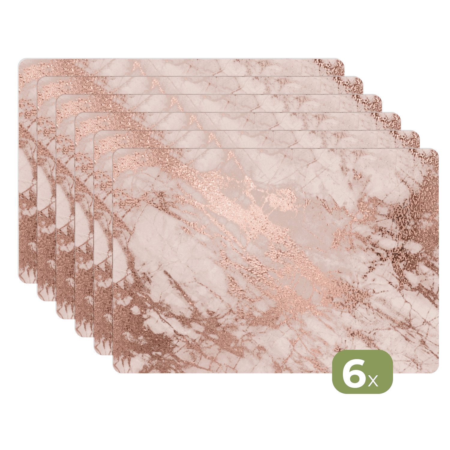 Platzset Marmor - Rosa - Luxus - Marmoroptik - Glitzer - Design