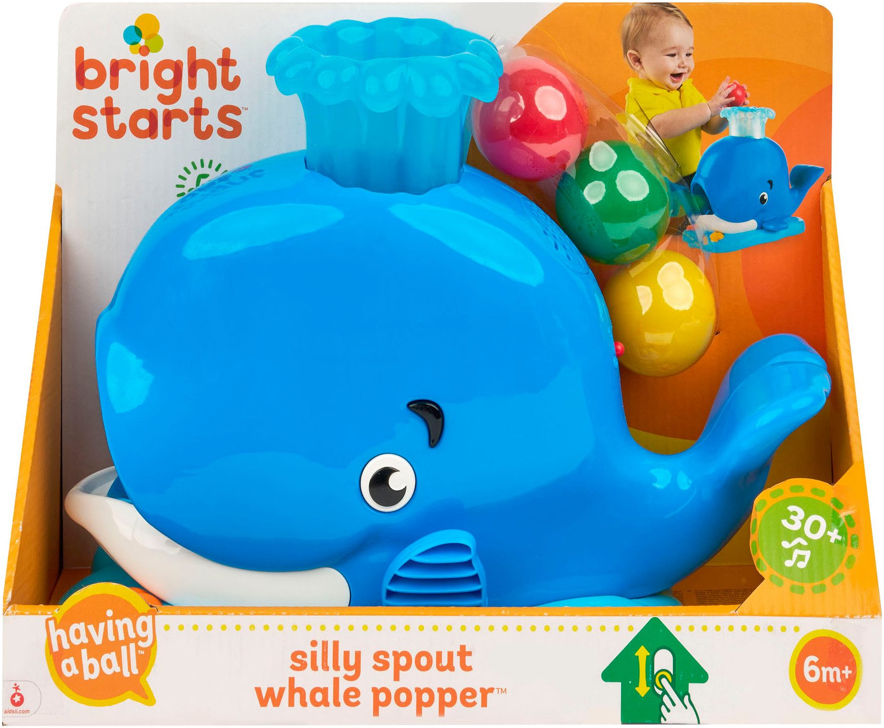 Bright Starts Lernspielzeug Silly Spout Whale Popper™, mit Licht und Sound