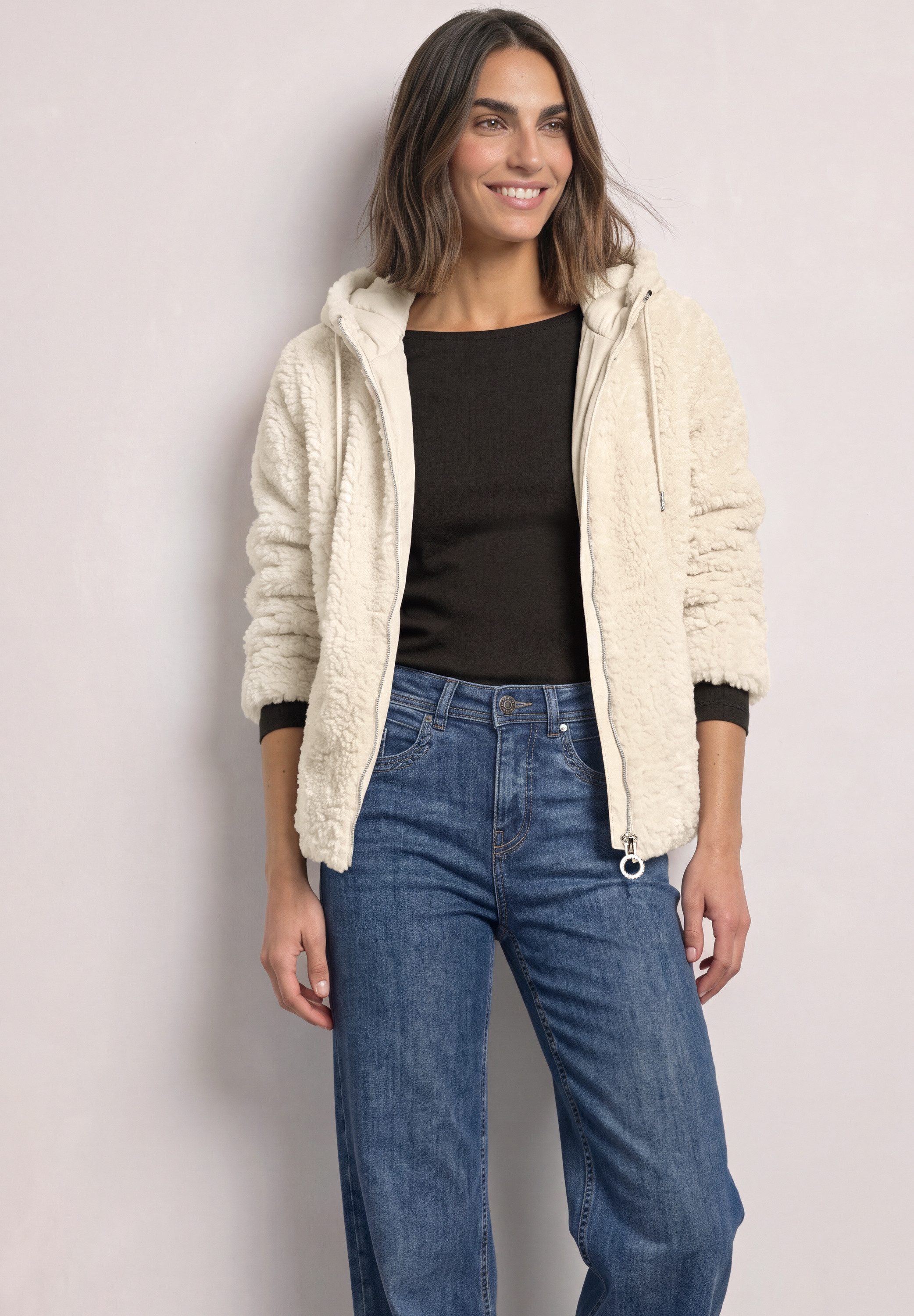 STREET ONE Fellimitatjacke in Unifarbe