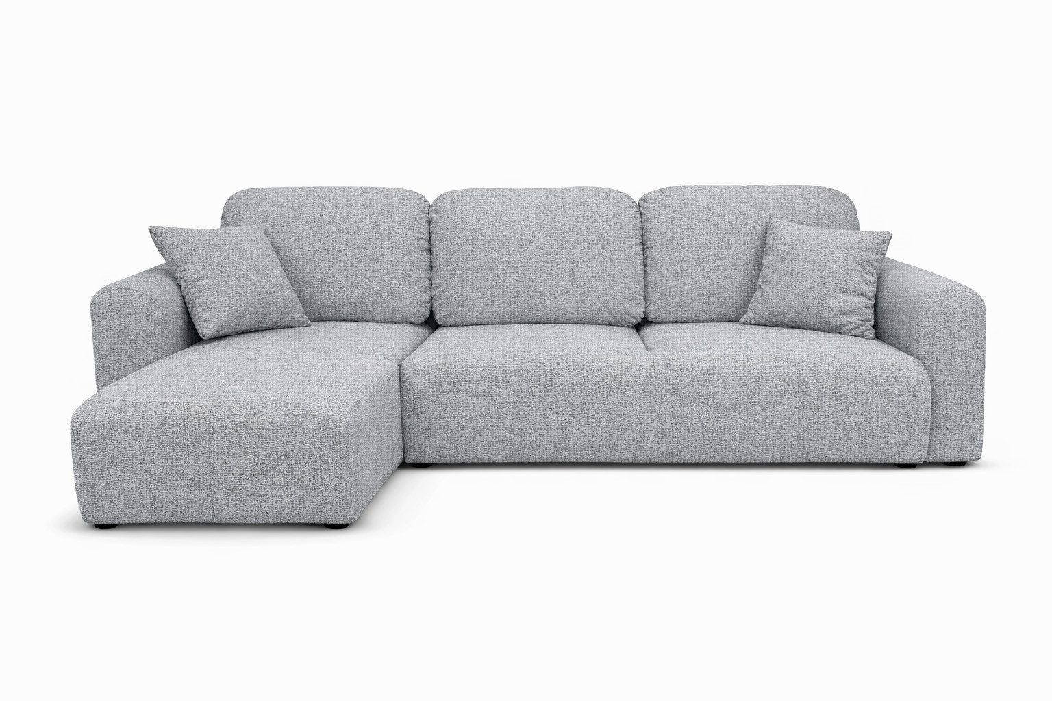 Kaiser Möbel Ecksofa it Schlaffunktion und Bettkasten, Chenille-Stoff Artico, Bingo L, für den täglichen Gebrauch geeignet,pflegeleichter Bezug