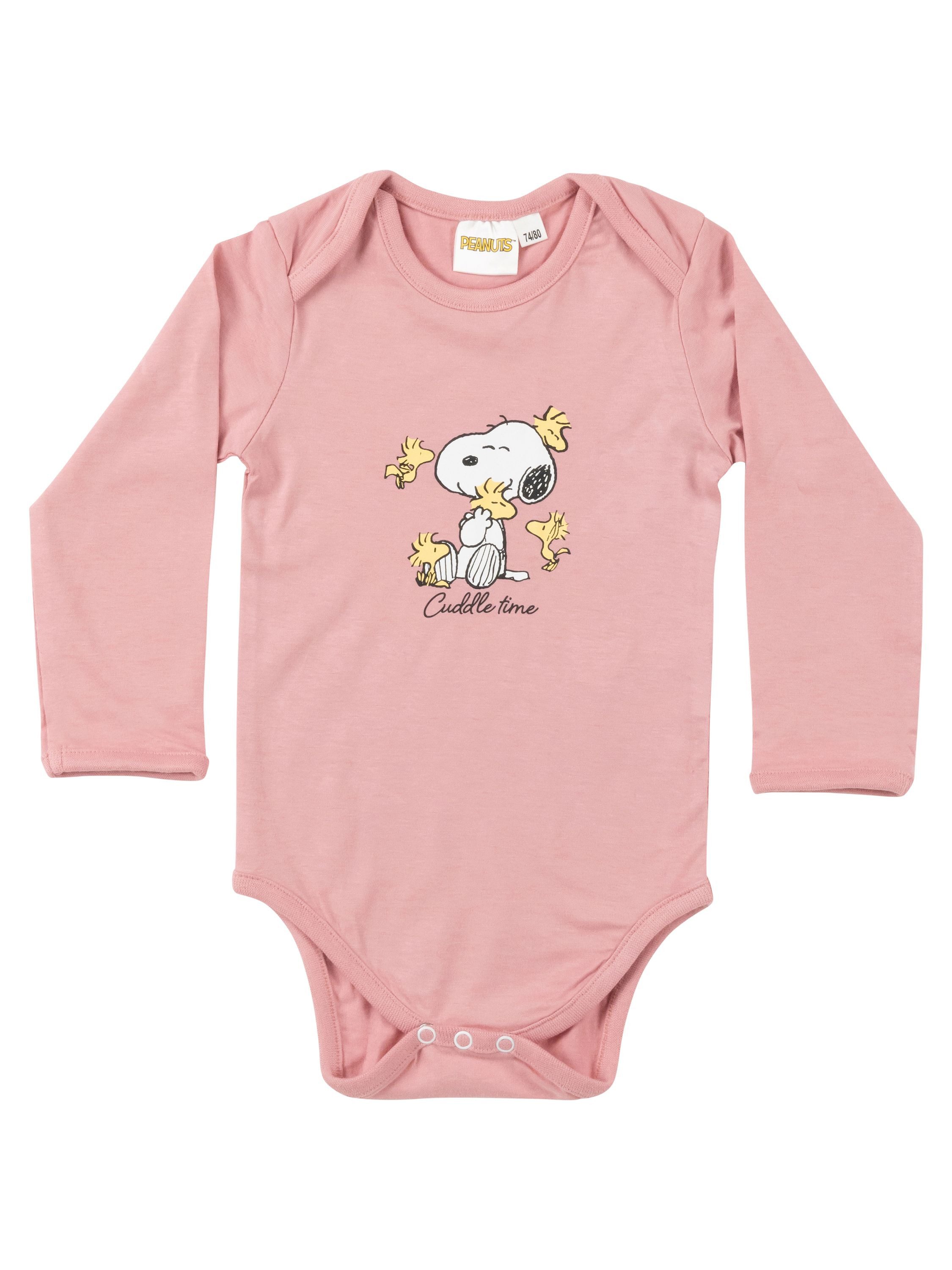 United Labels® Body 2er Set Peanuts Snoopy Baby Body Strampler Schlafstrampler Langarm