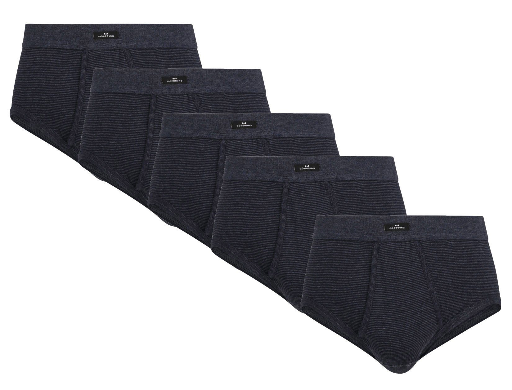 GÖTZBURG Slip 5er Pack Herren Unterhosen (5-St) Feinripp mit Eingriff