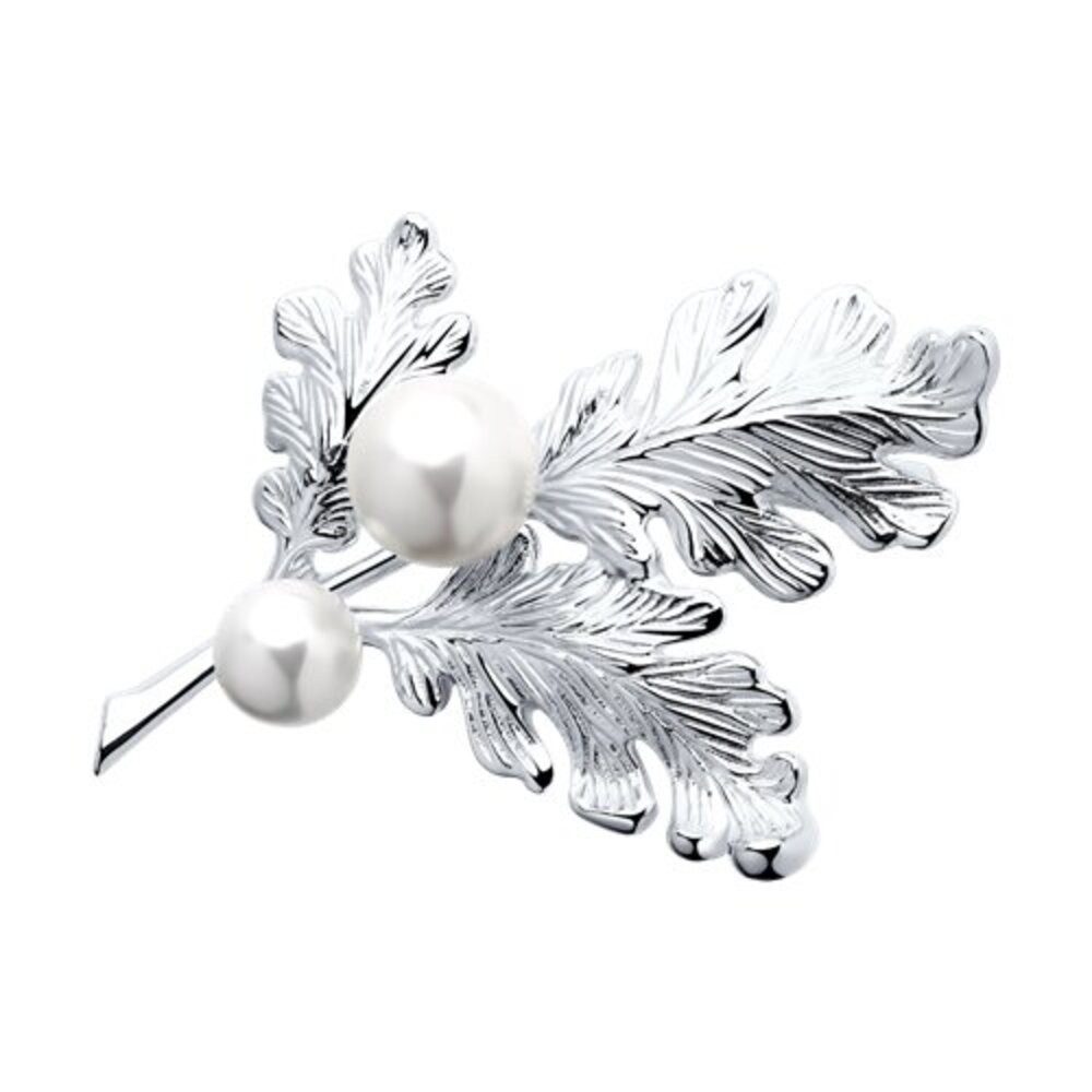 Secretforyou Anstecknadel Brosche Anstecknadel 925 Silber Perle Echtschmuck, 925 Sterling Silber