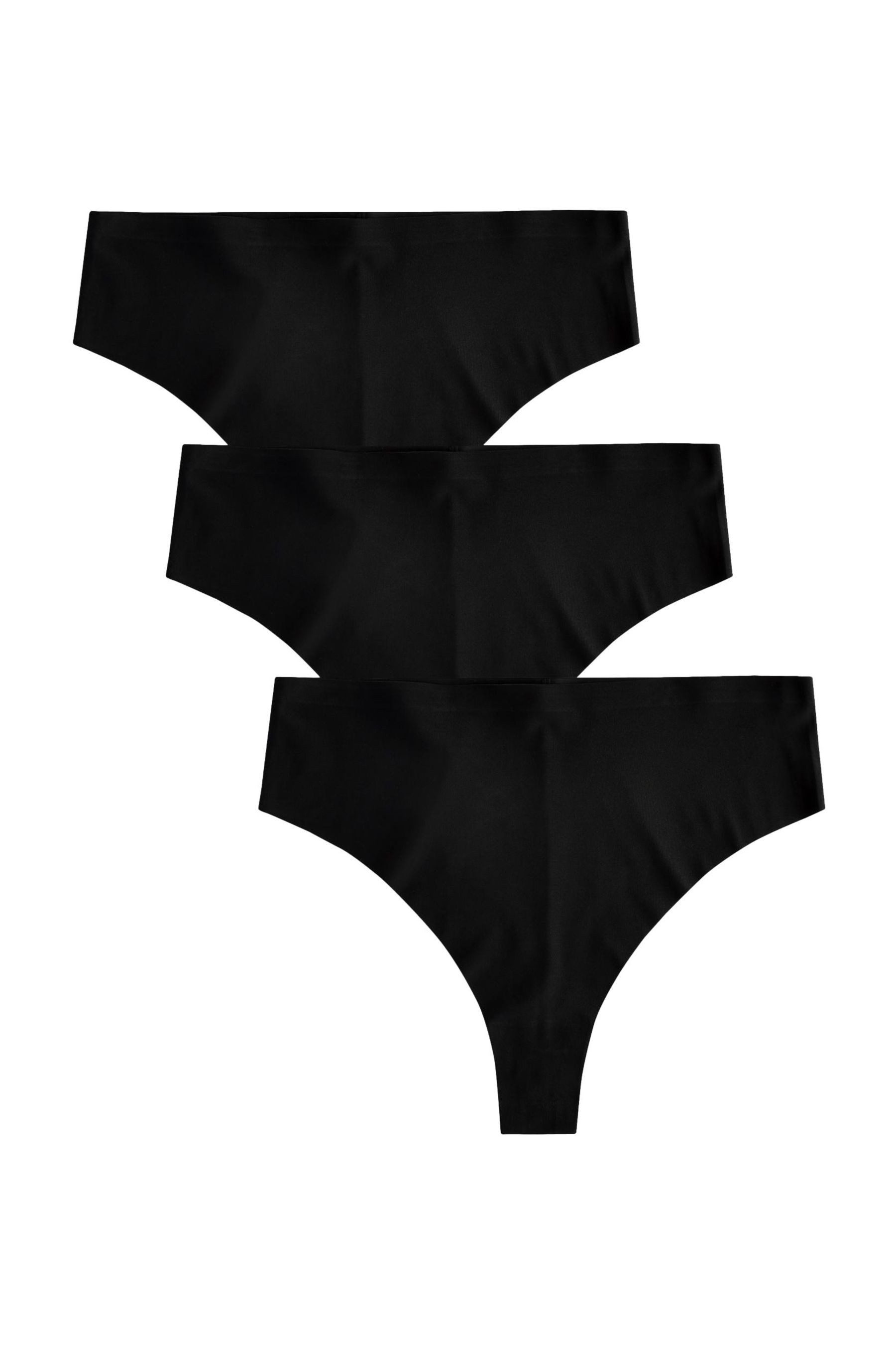 String 3er-Pack No VPL Thongs mit hohem Bund