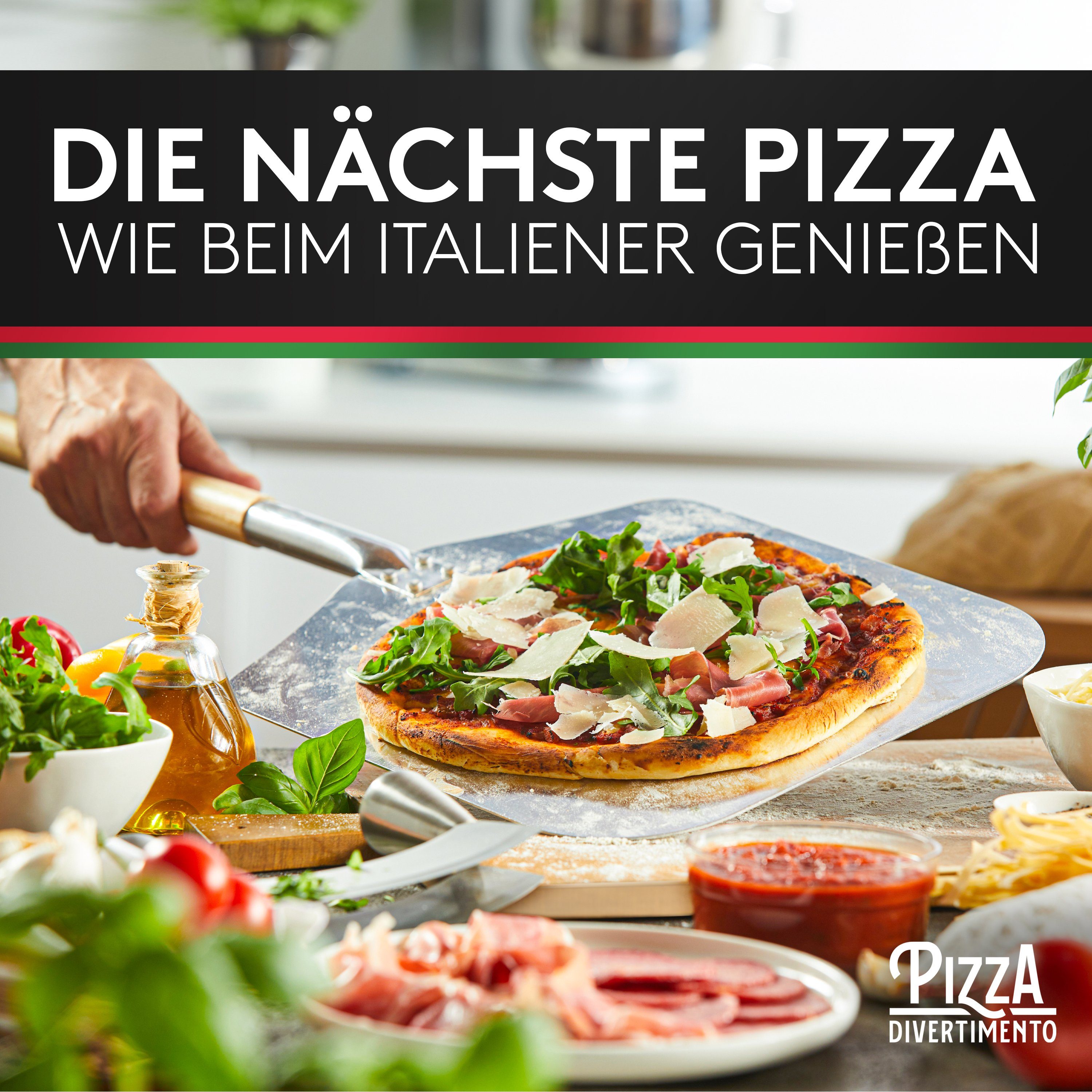 Pizza Divertimento Pizzastein Mit Divertimento Pizza Pizzaschieber, Pizzastein – Anti-Haft-Beschichtung