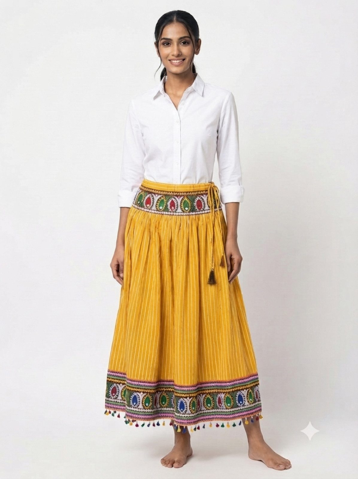 PfauGermany Maxirock Kuchi Embroidery Ethnic Skirt