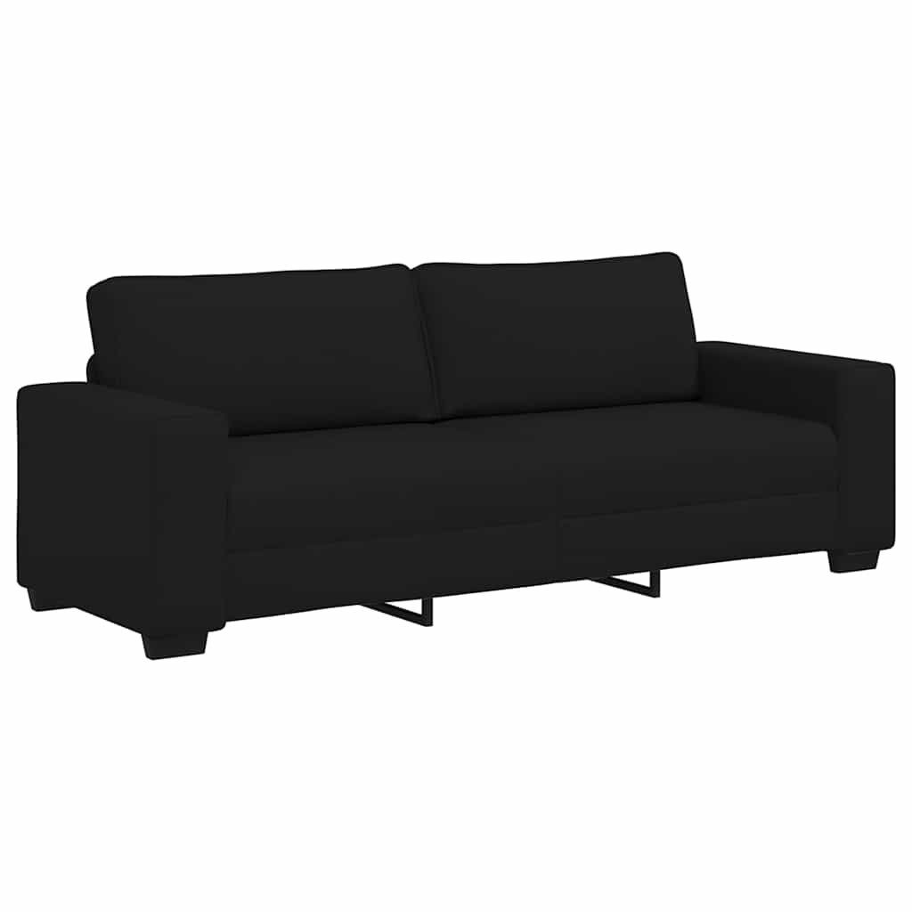 vidaXL Sofa 3-Sitzer-Sofa Schwarz 220x77x82 cm Stoff, 1 Teile