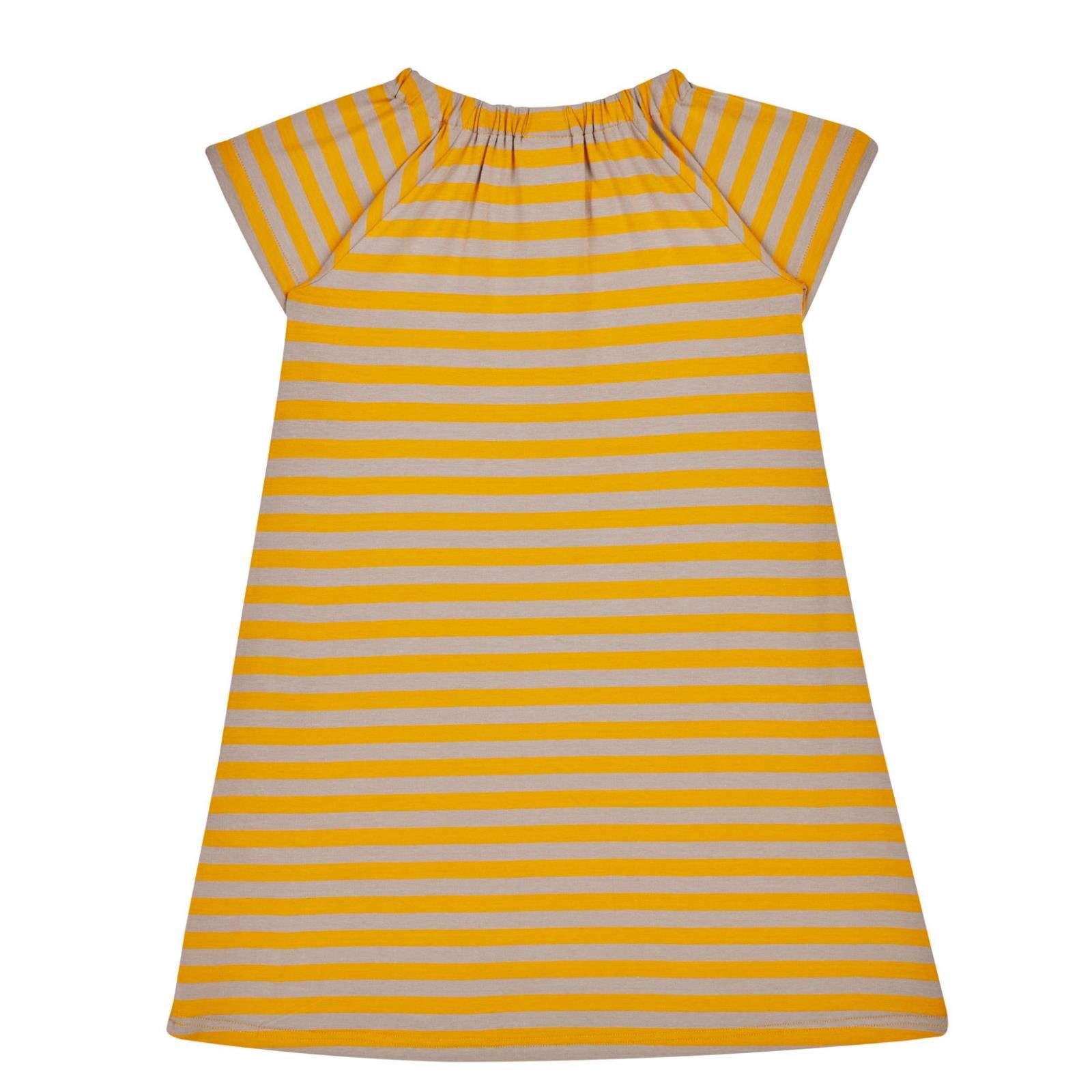 Qualität angenehmer Kleid Kleid Kurzarm Marja Bambus Bambusjersey Finkid aus gestreift Finkid gelb in A-Linien-Kleid Sunflower Jersey