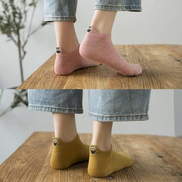 Fivejoy Kurzsocken Damensocken aus reiner Baumwolle, lustige Socken (10-Paar)